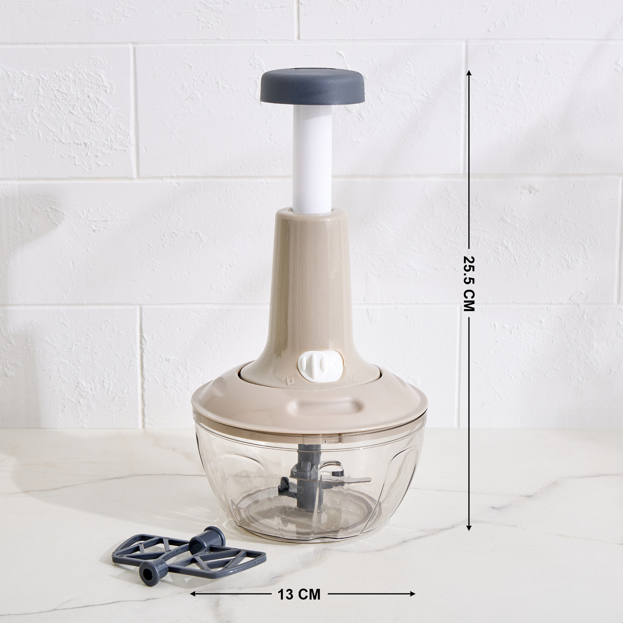 Rosemary Miro Oblivon Press Button Manual Chopper in Grey