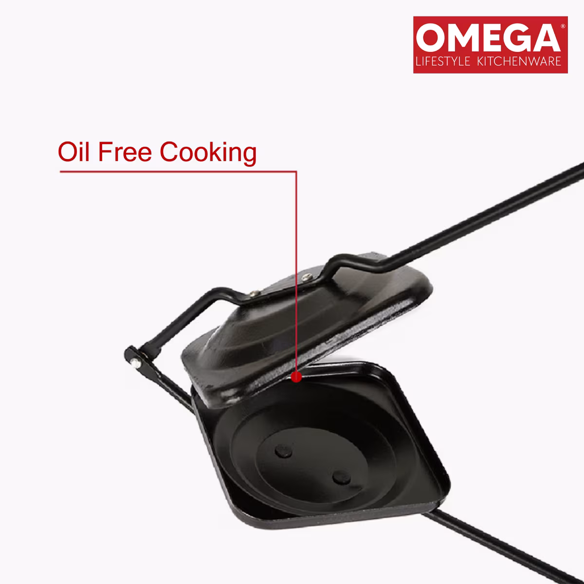 OMEGA Aluminium Non-Stick Sandwich Toaster in Black