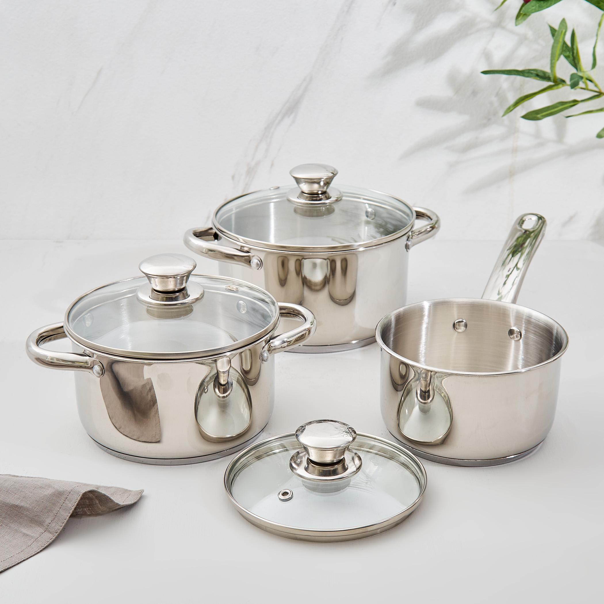 Rivago Bermen 6Pcs Stainless Steel Cookware Set in Silver