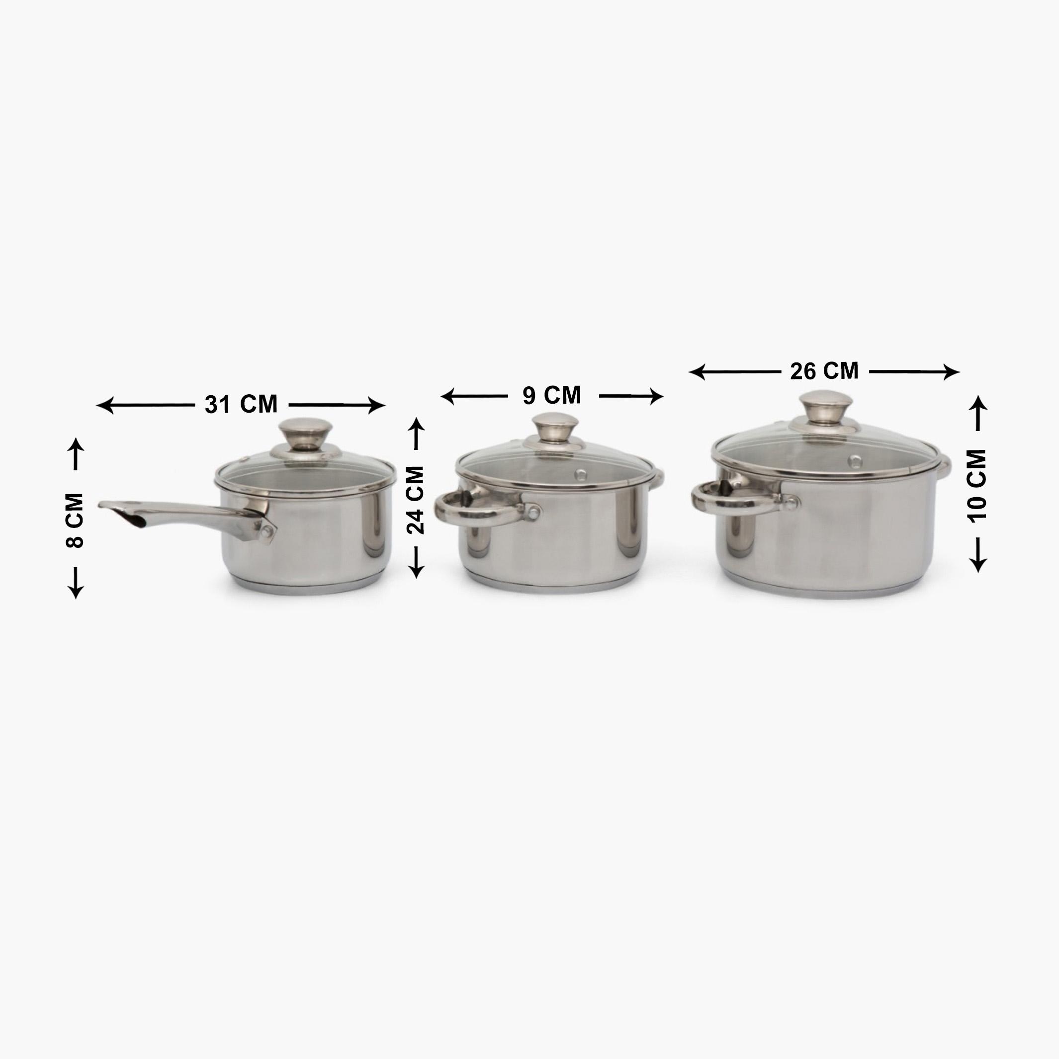 Rivago Bermen 6Pcs Stainless Steel Cookware Set in Silver