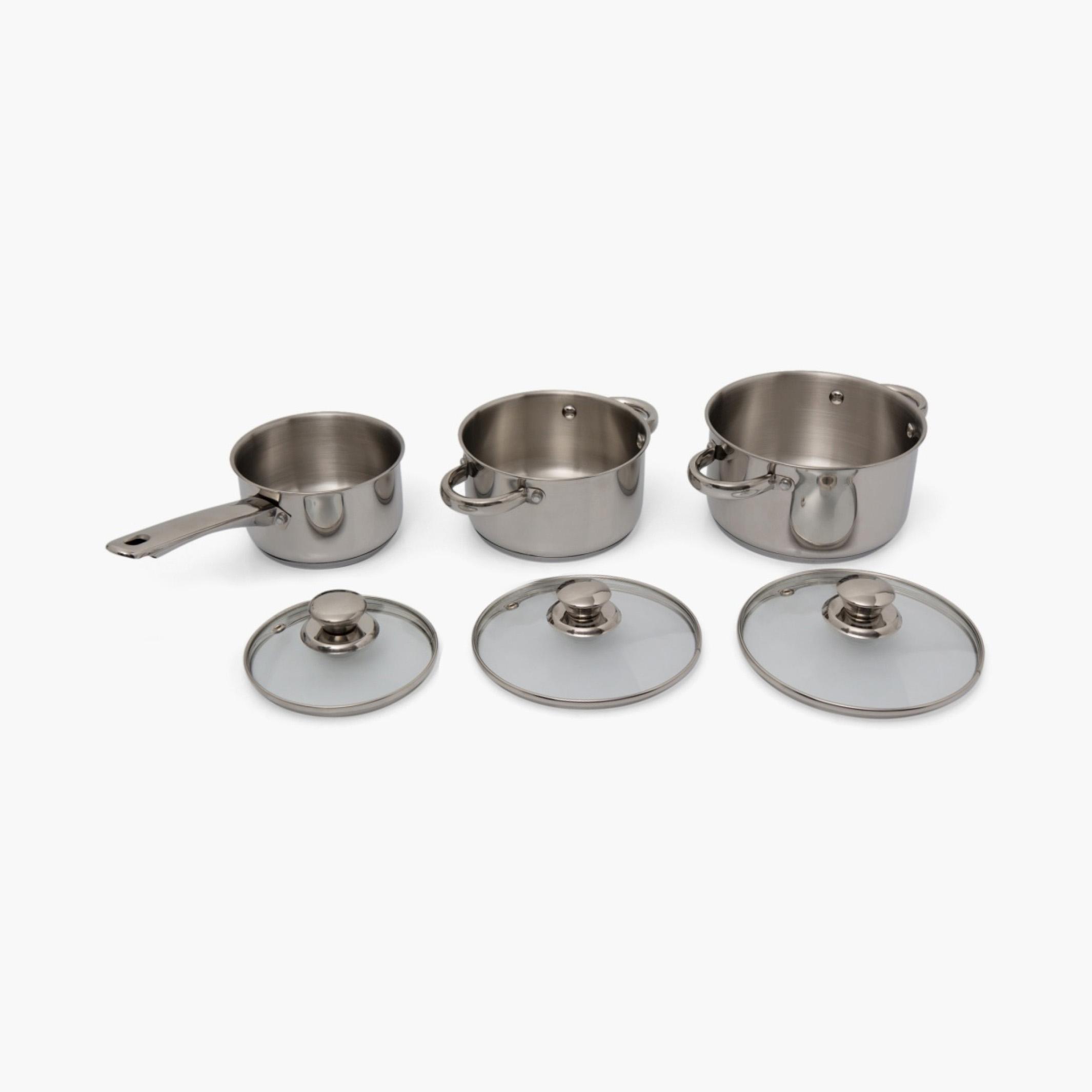Rivago Bermen 6Pcs Stainless Steel Cookware Set in Silver