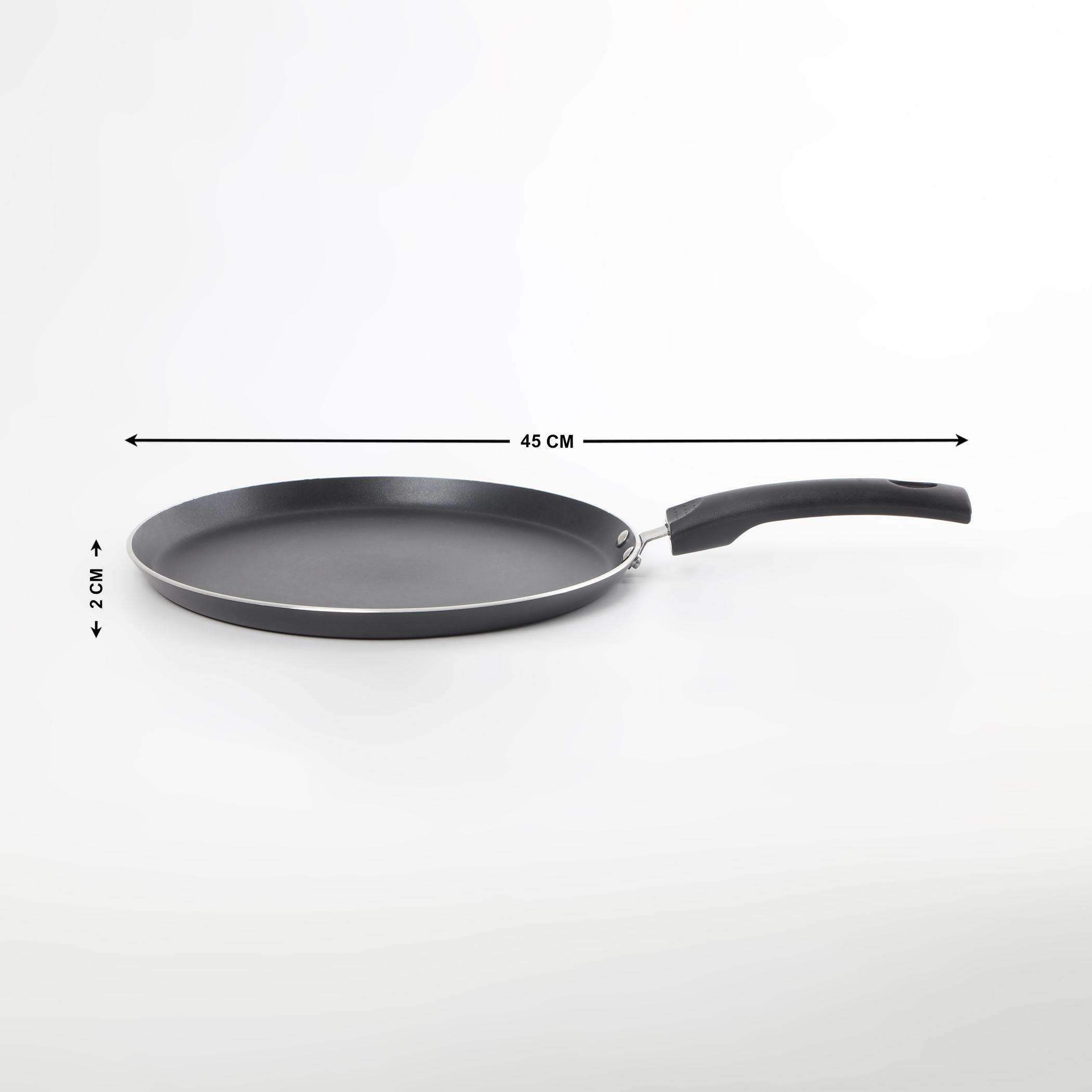 Fiona Sebron Aluminium Dosa Tawa - 45cm in Black