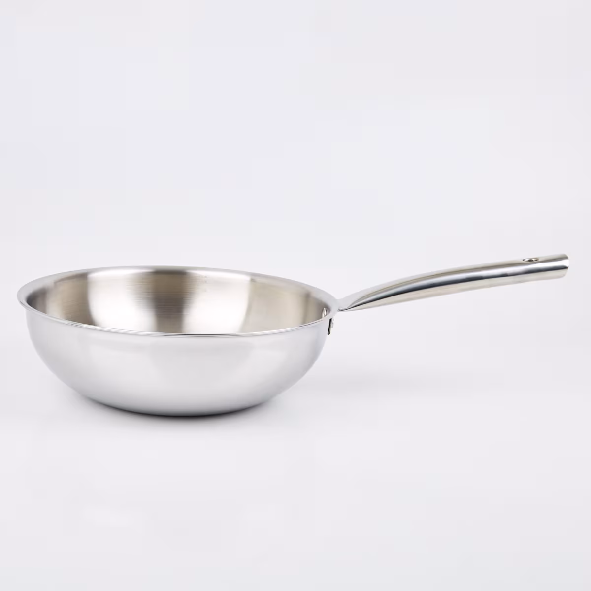 Valeria Carin Stainless Steel Induction Compatible Wok - 3.8L in Silver