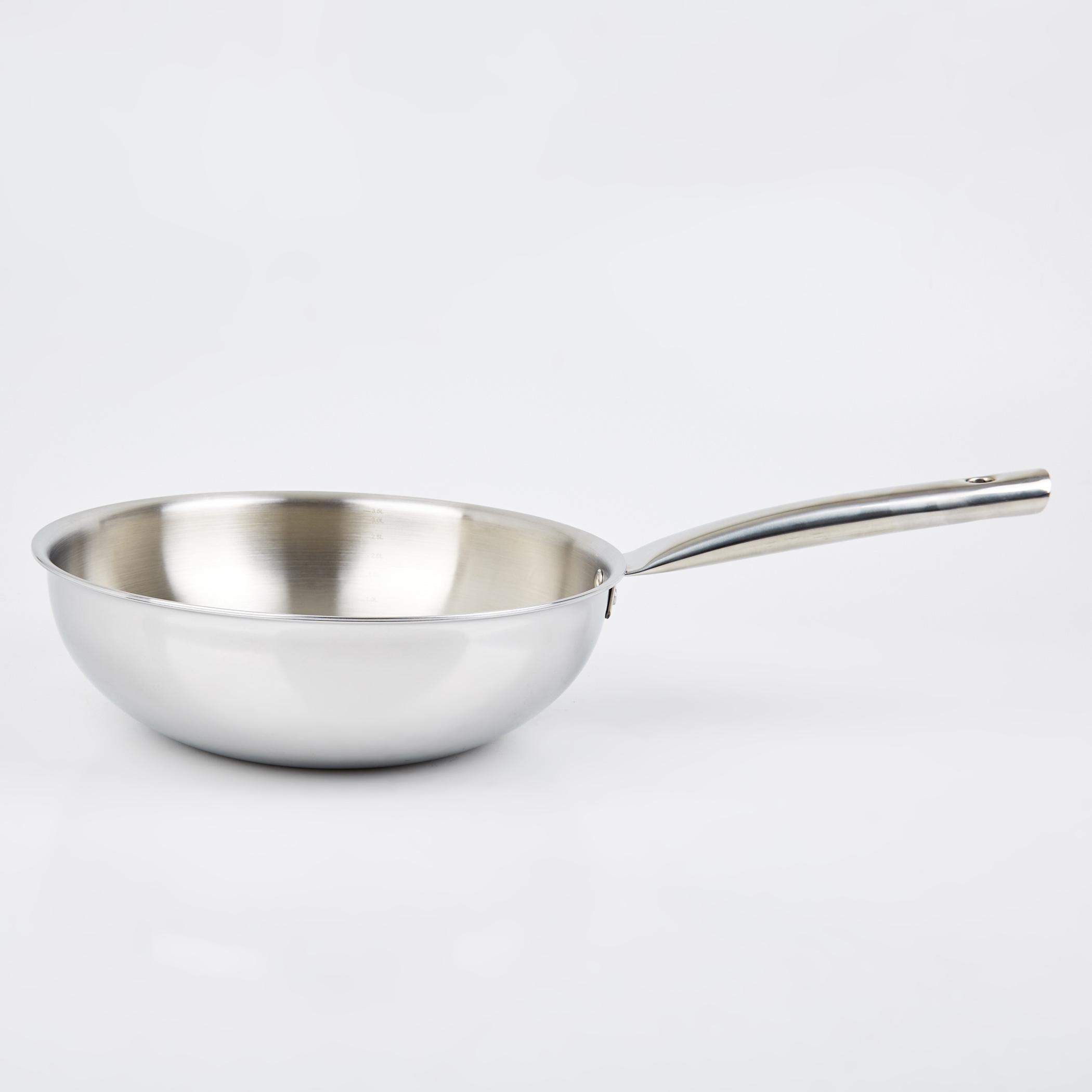 Valeria Carin Stainless Steel Induction Compatible Wok - 3.8L in Silver