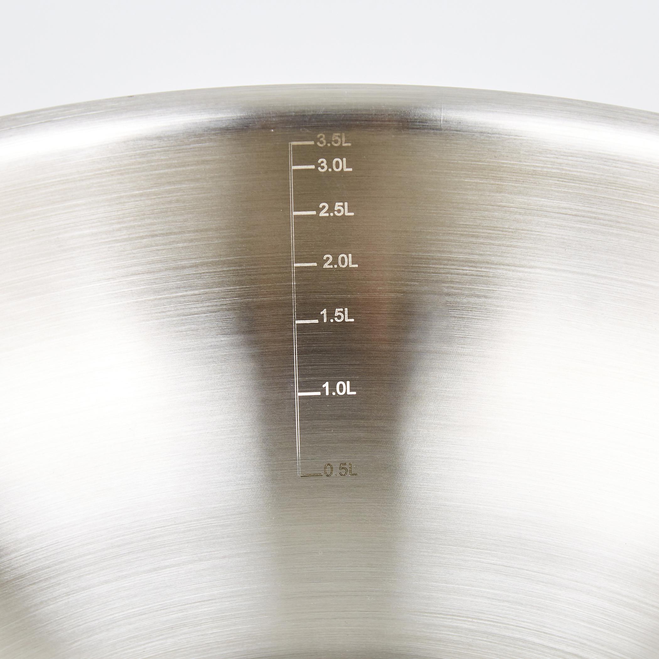 Valeria Carin Stainless Steel Induction Compatible Wok - 3.8L in Silver
