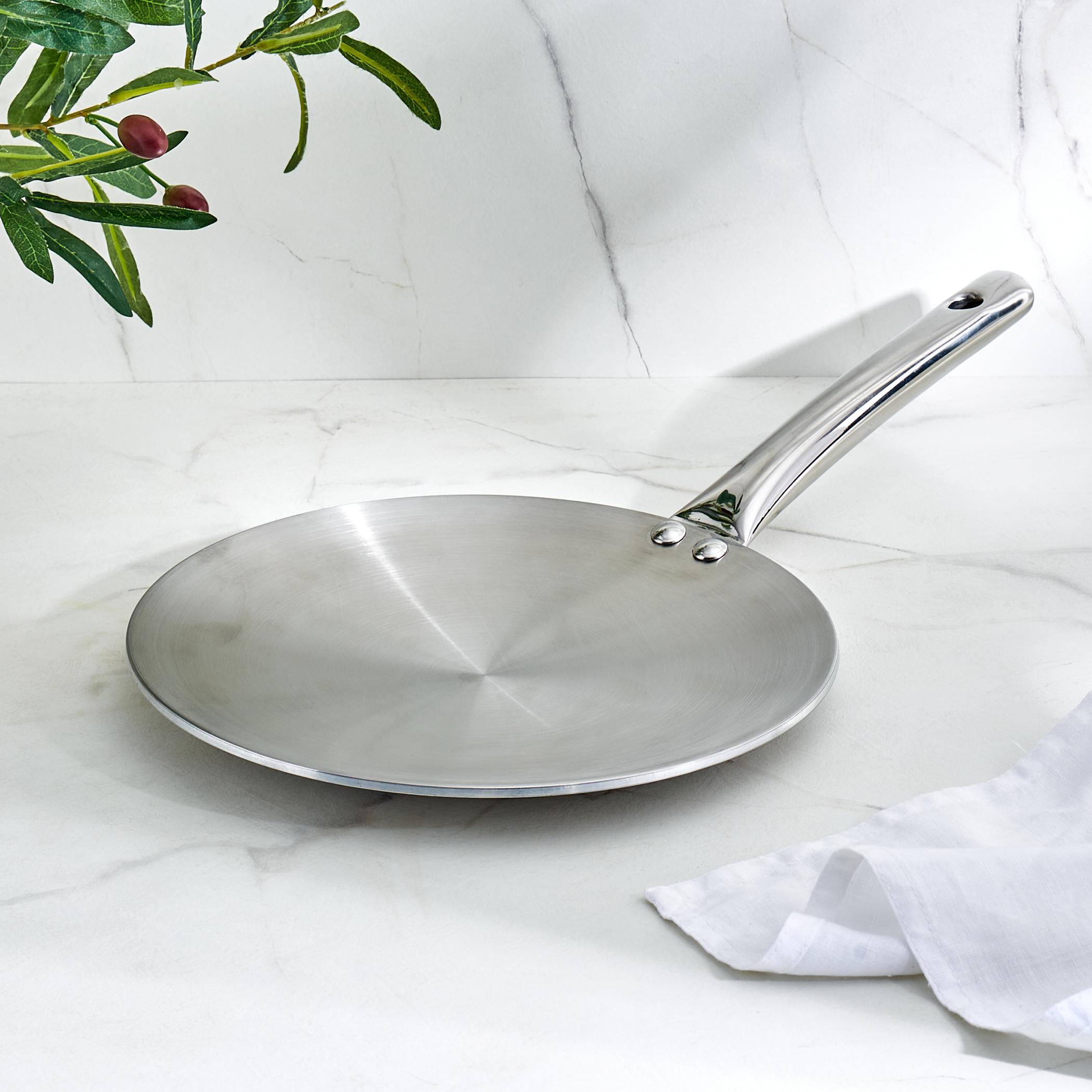 Valeria Carin Stainless Steel Induction Compatible Induction Compatible Concave Tawa - 25.5cm in Silver