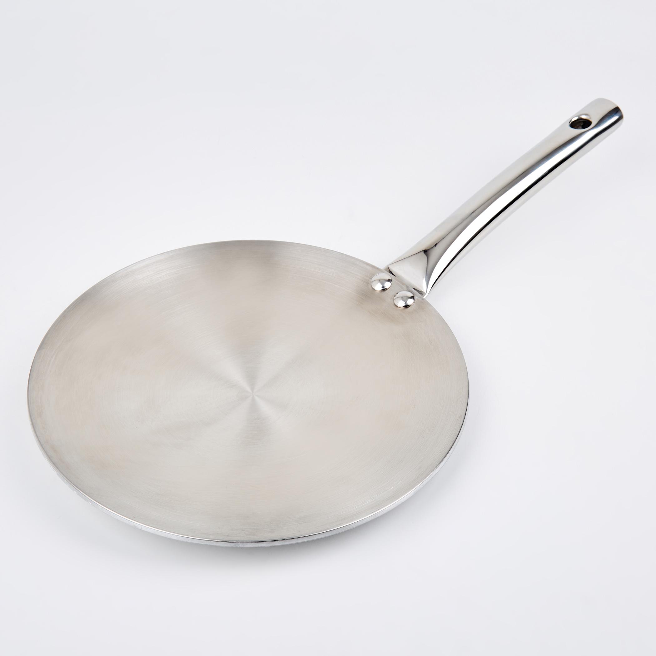 Valeria Carin Stainless Steel Induction Compatible Induction Compatible Concave Tawa - 25.5cm in Silver