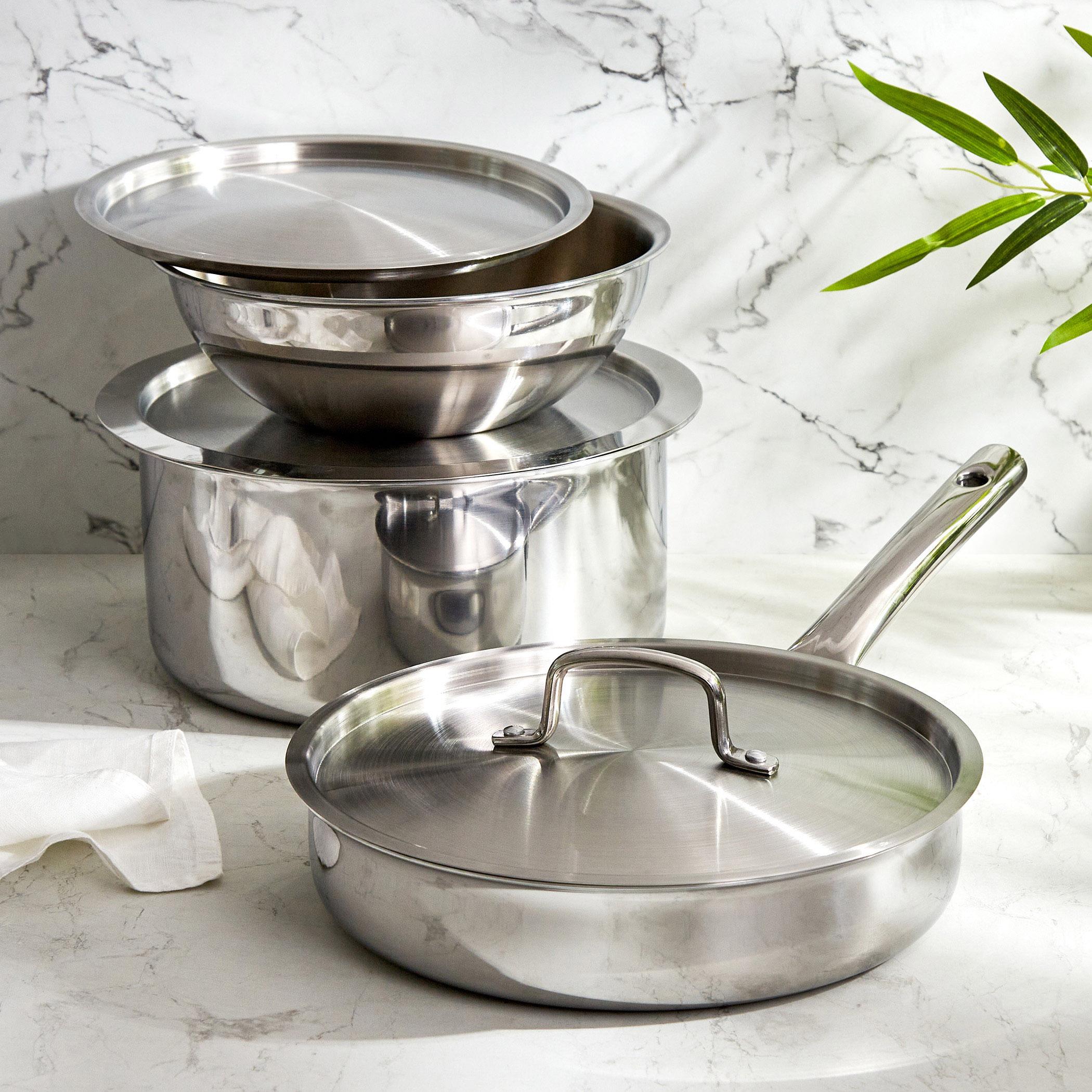 Valeria Carin Stainless Steel Induction Compatible Tope with Lid - 5L in Silver