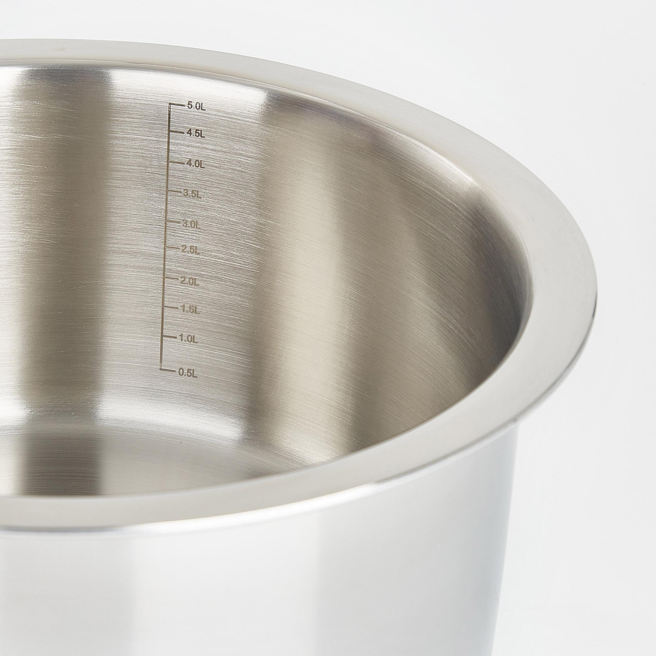 Valeria Carin Stainless Steel Induction Compatible Tope with Lid - 5L in Silver