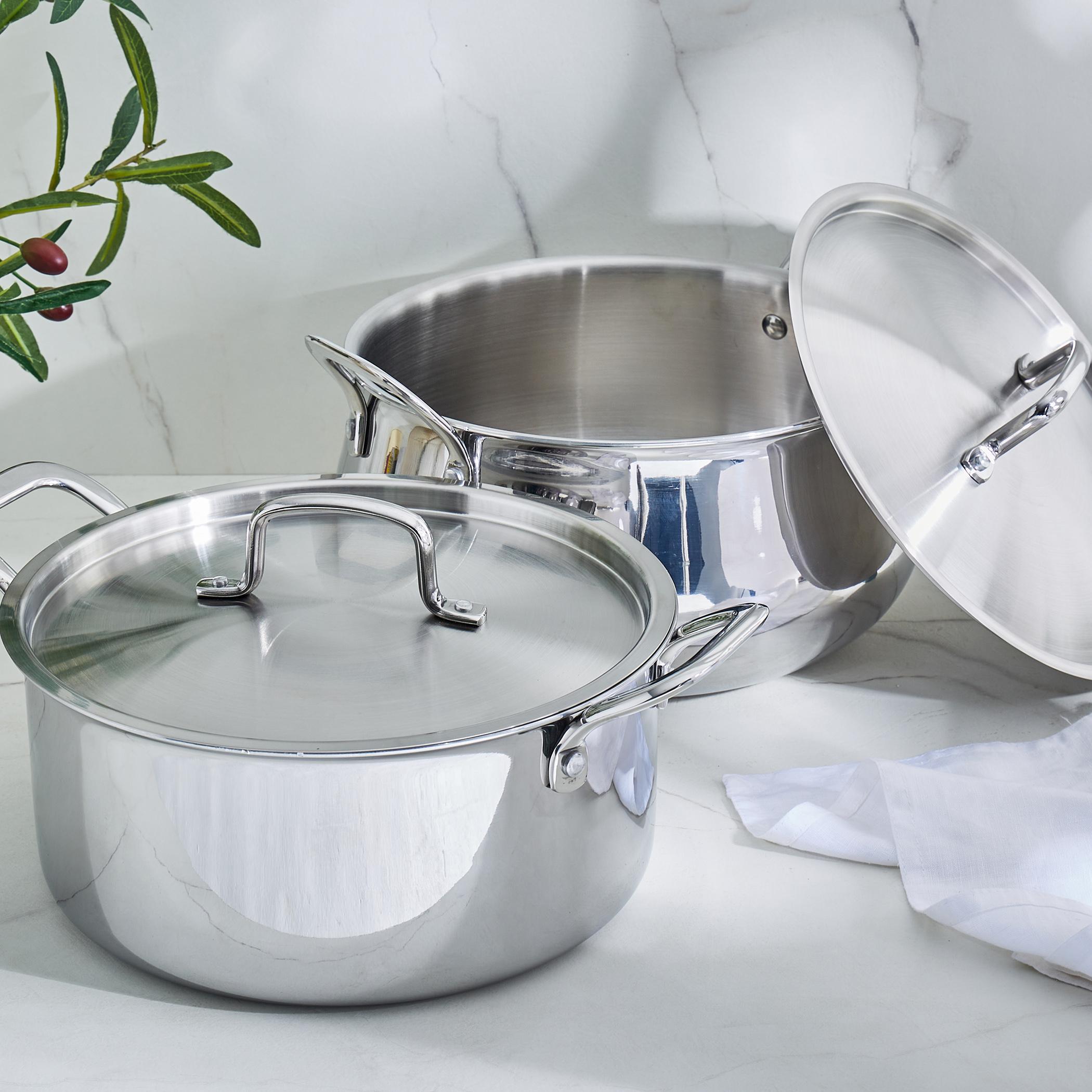Valeria Carin Stainless Steel Induction Compatible Handi with Lid - 6.8L in Silver