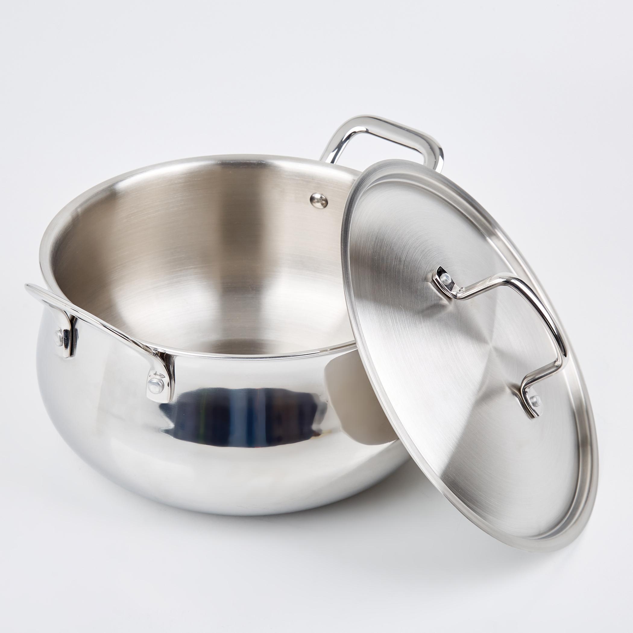 Valeria Carin Stainless Steel Induction Compatible Handi with Lid - 6.8L in Silver