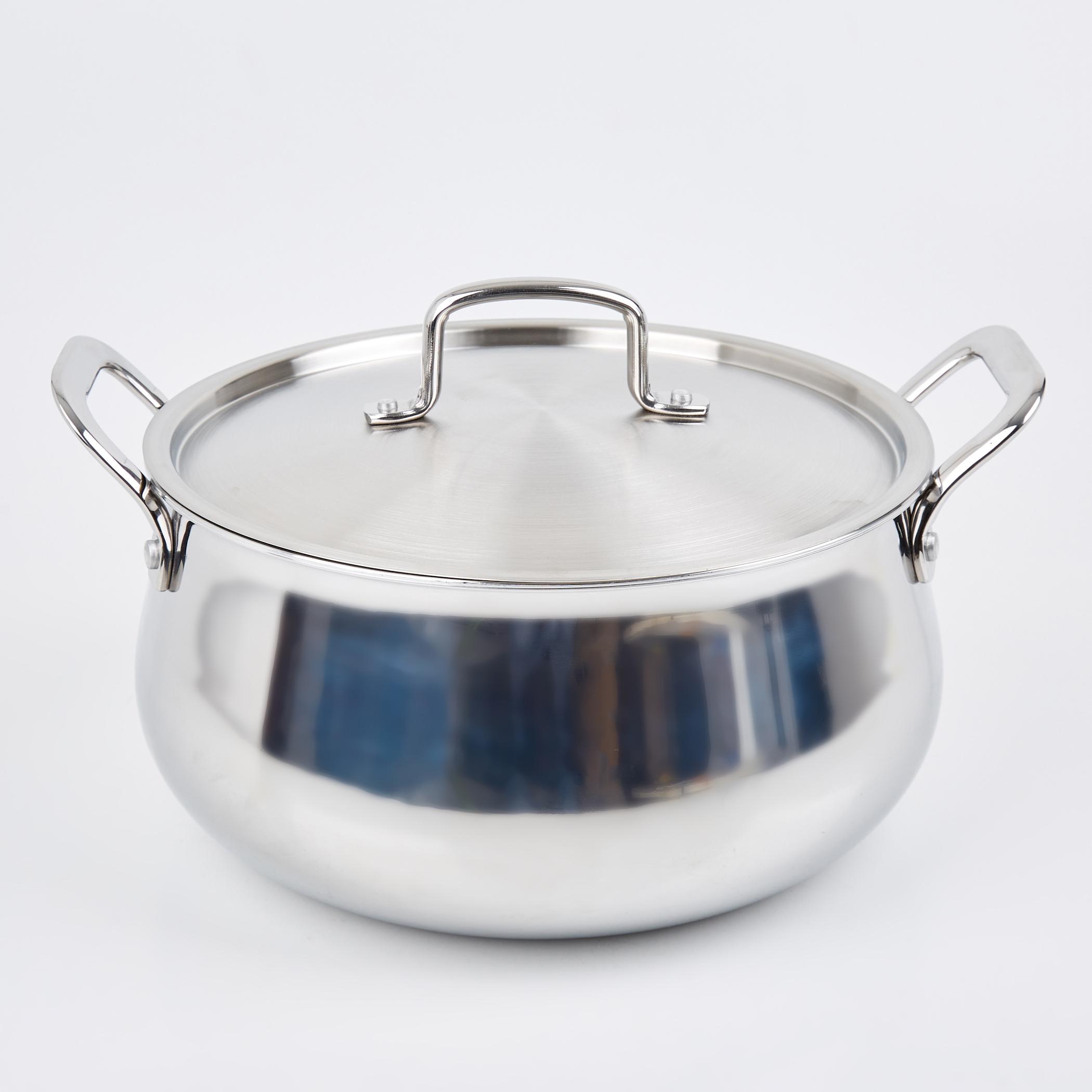 Valeria Carin Stainless Steel Induction Compatible Handi with Lid - 6.8L in Silver