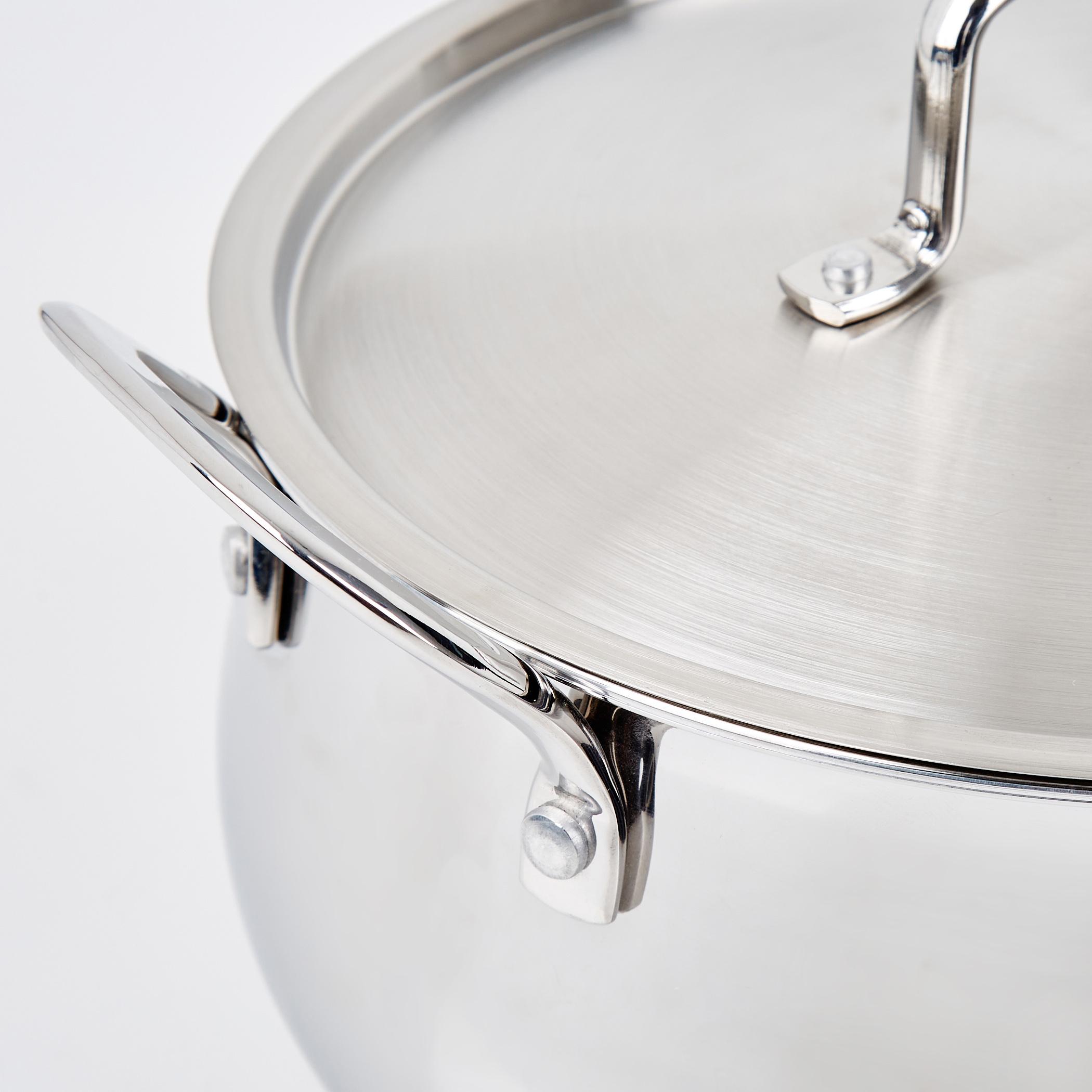 Valeria Carin Stainless Steel Induction Compatible Handi with Lid - 6.8L in Silver