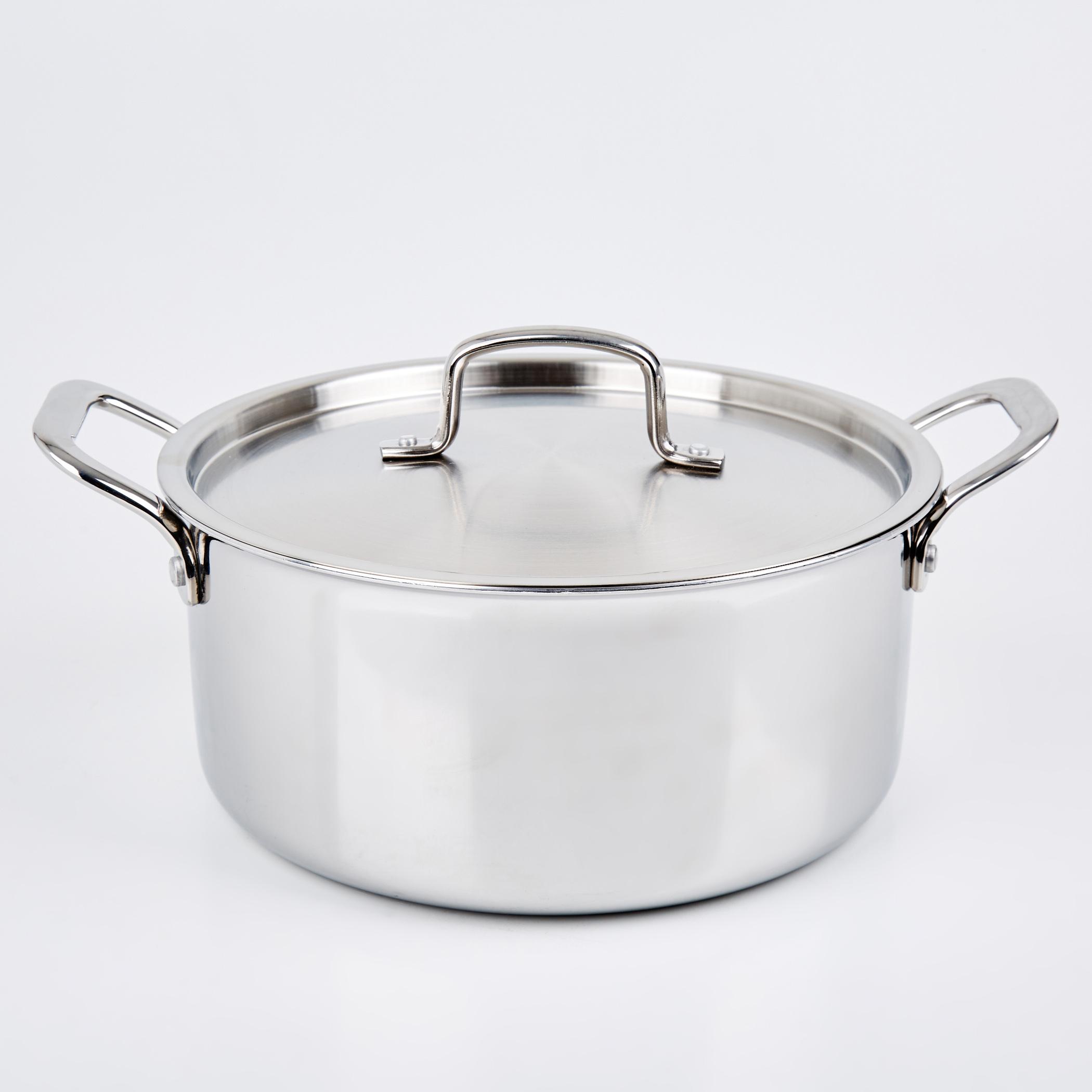 Valeria Carin Stainless Steel Induction Compatible Induction Compatible Casserole with Lid - 5.6L in Silver
