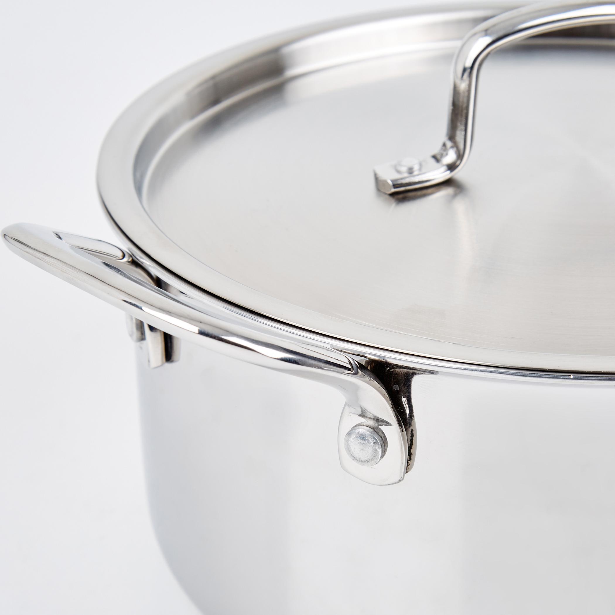 Valeria Carin Stainless Steel Induction Compatible Induction Compatible Casserole with Lid - 5.6L in Silver