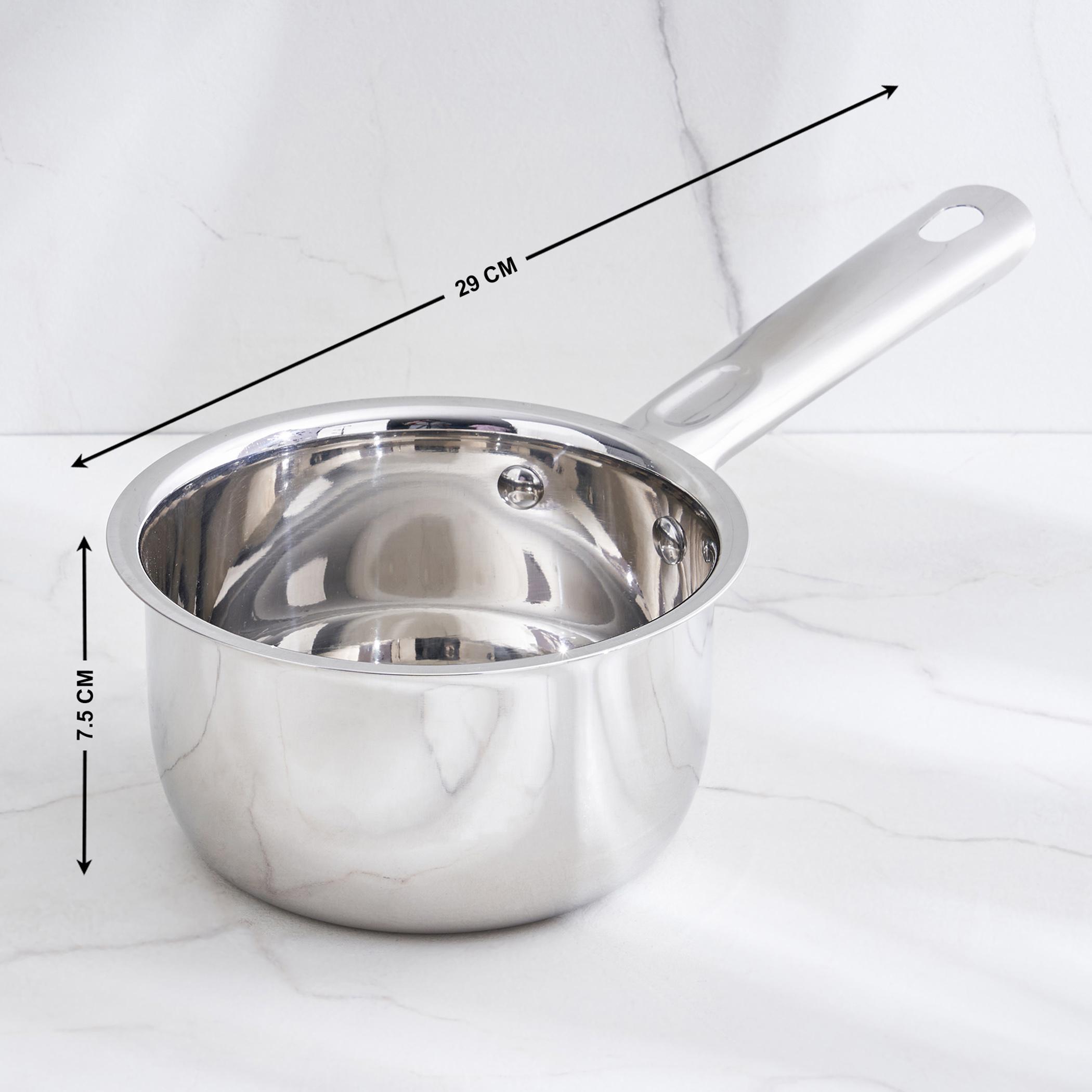 Adalyn Grit Stainless Steel Induction Compatible Milk Pan - 800ml in Silver
