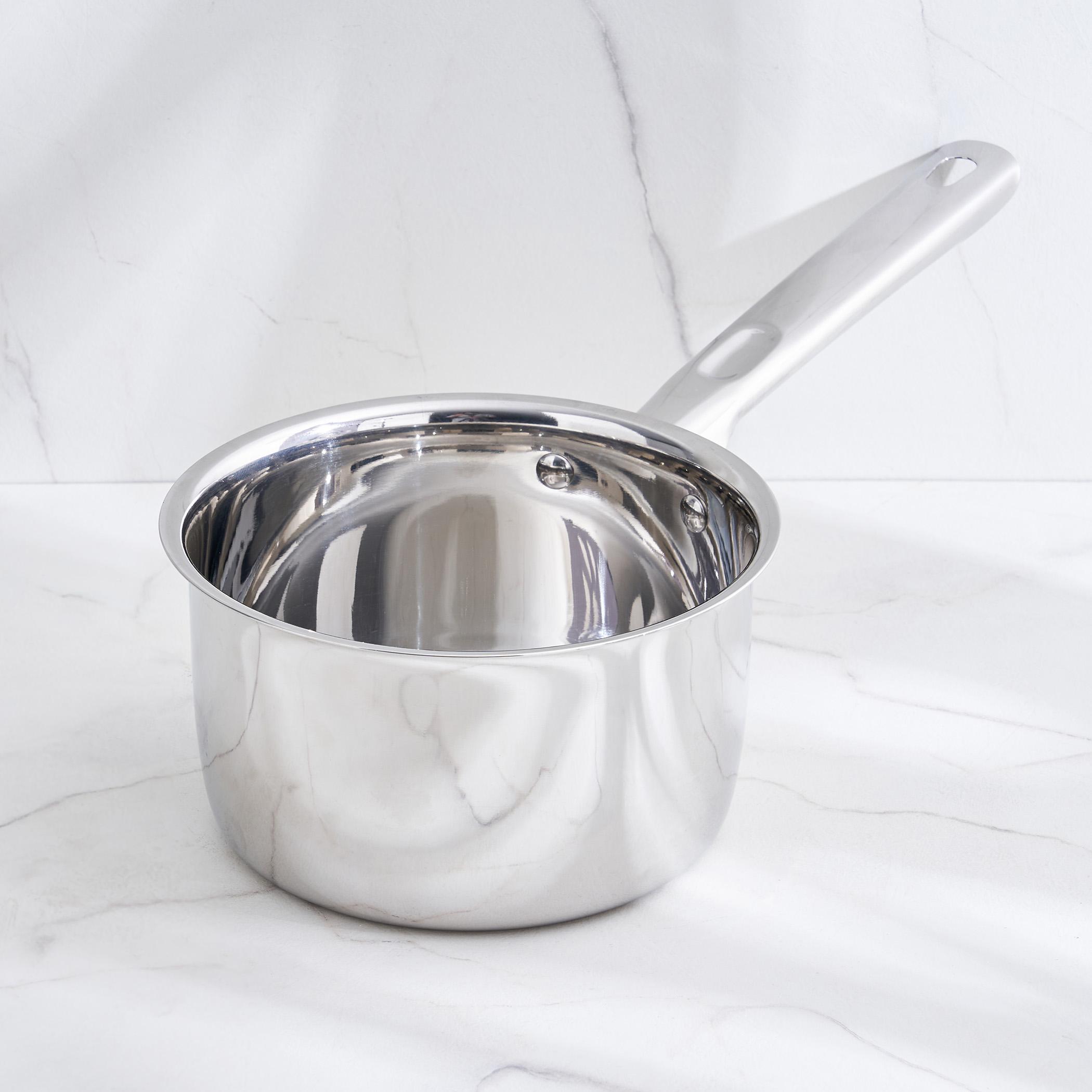 Adalyn Grit Stainless Steel Induction Compatible Milk Pan - 1.5L in Silver