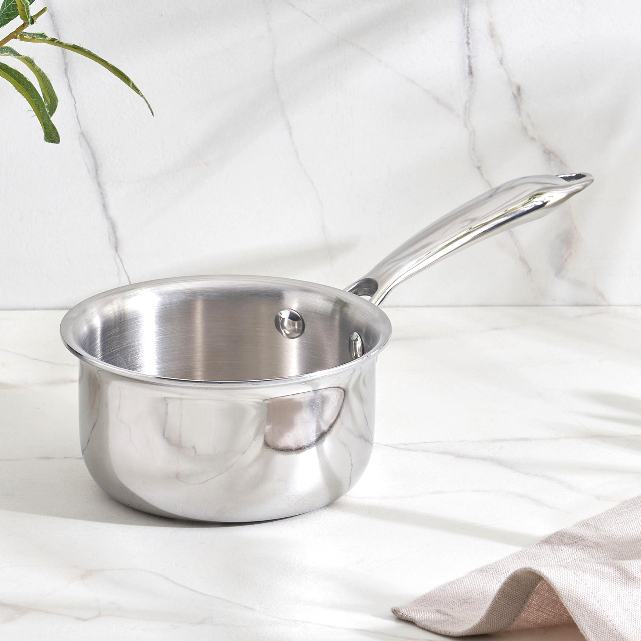 Valeria Carin Stainless Steel Induction Compatible Milk Pan - 12cm in Silver