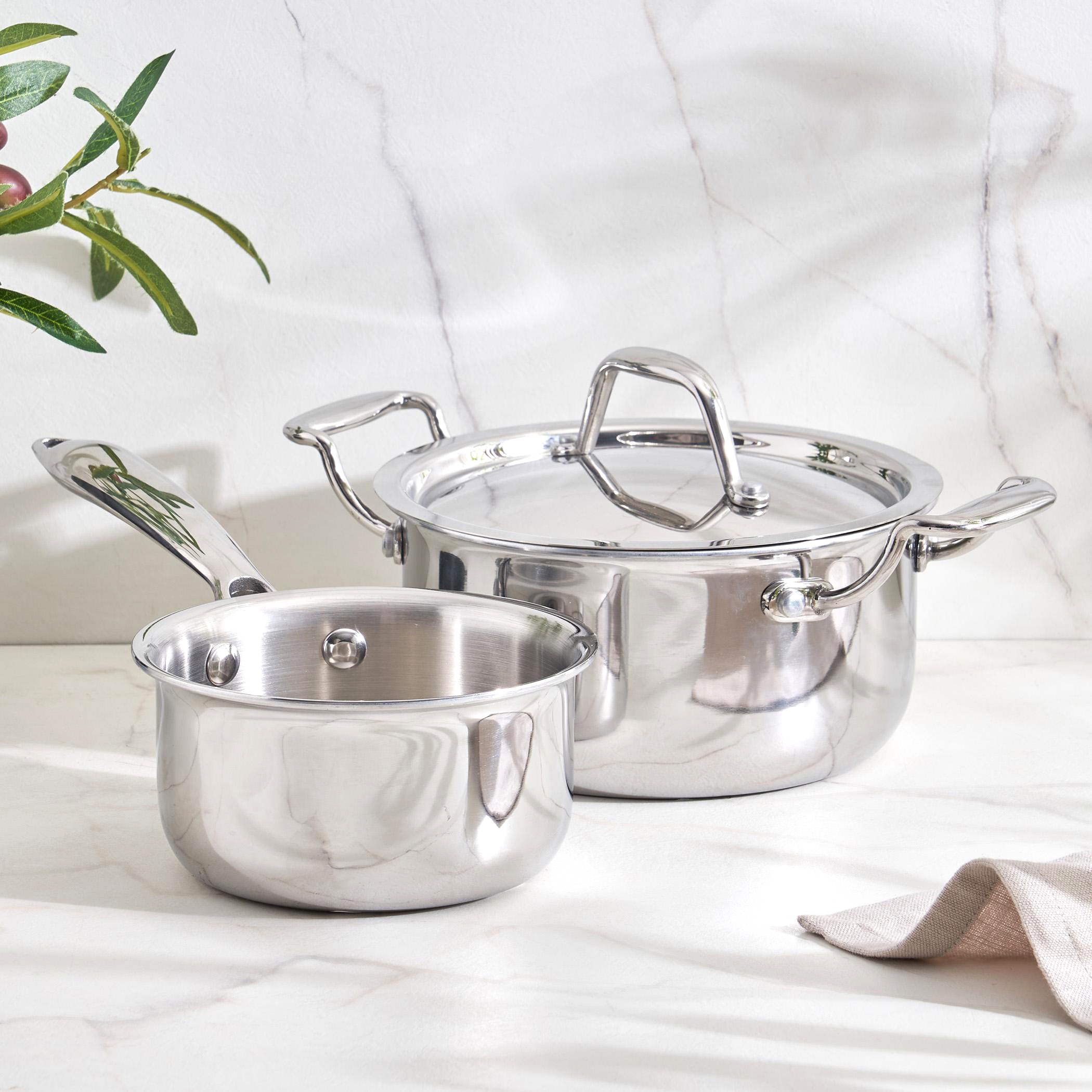 Valeria Carin Stainless Steel Induction Compatible Milk Pan - 12cm in Silver