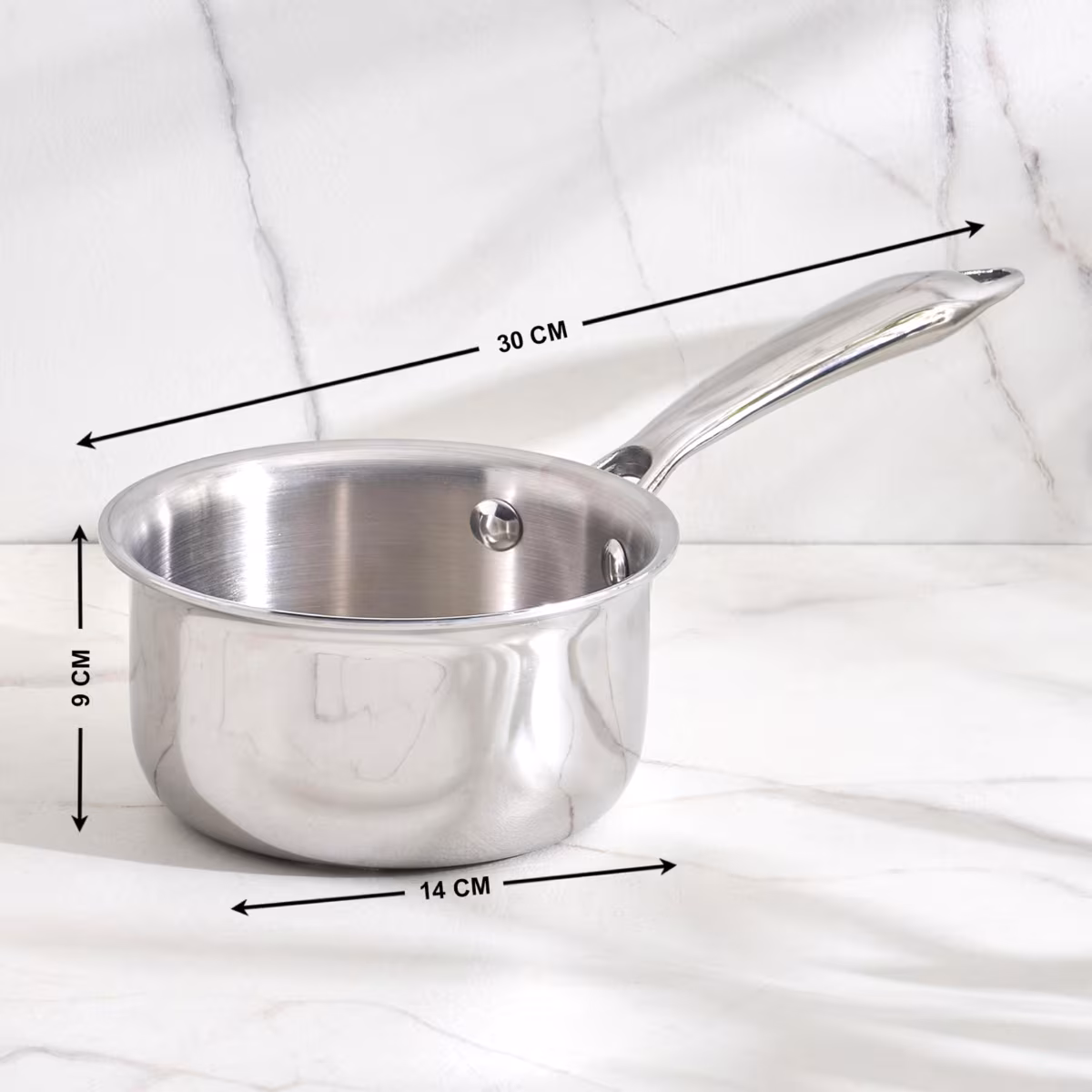 Valeria Carin Stainless Steel Induction Compatible Milk Pan - 12cm in Silver