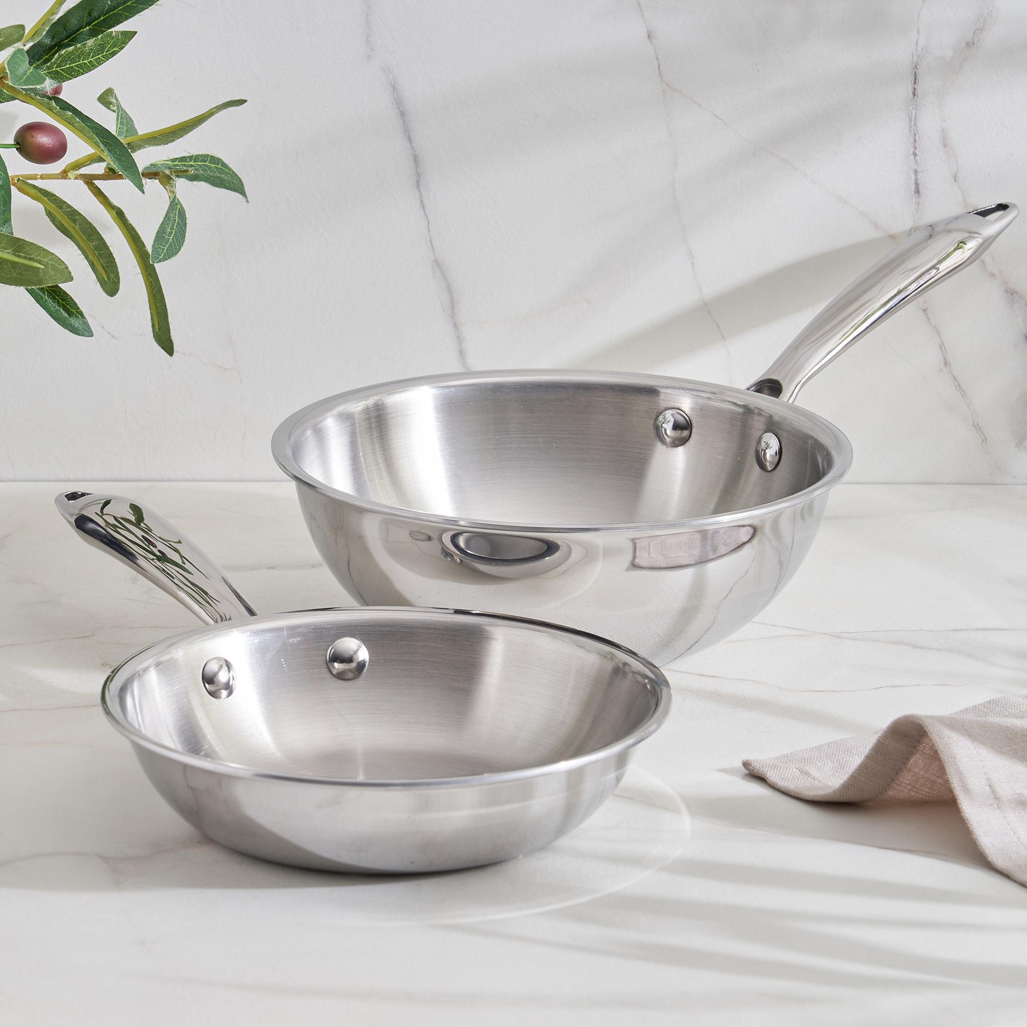 Valeria Carin Tri-Ply Stainless Steel Induction Compatible Frying Pan - 33cm in Silver