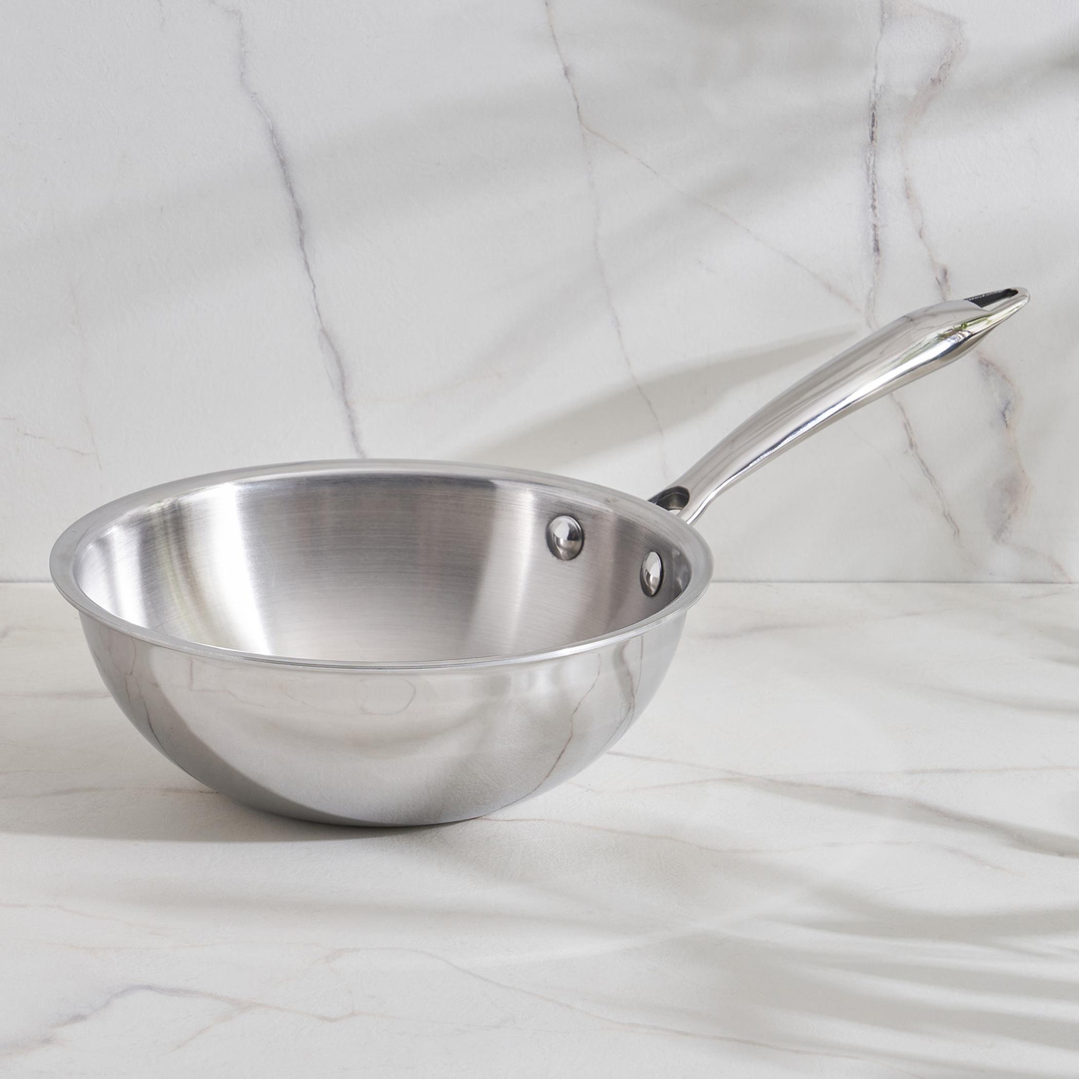 Valeria Carin Tri-Ply Stainless Steel Induction Compatible Mini Wok - 1.3L in Silver