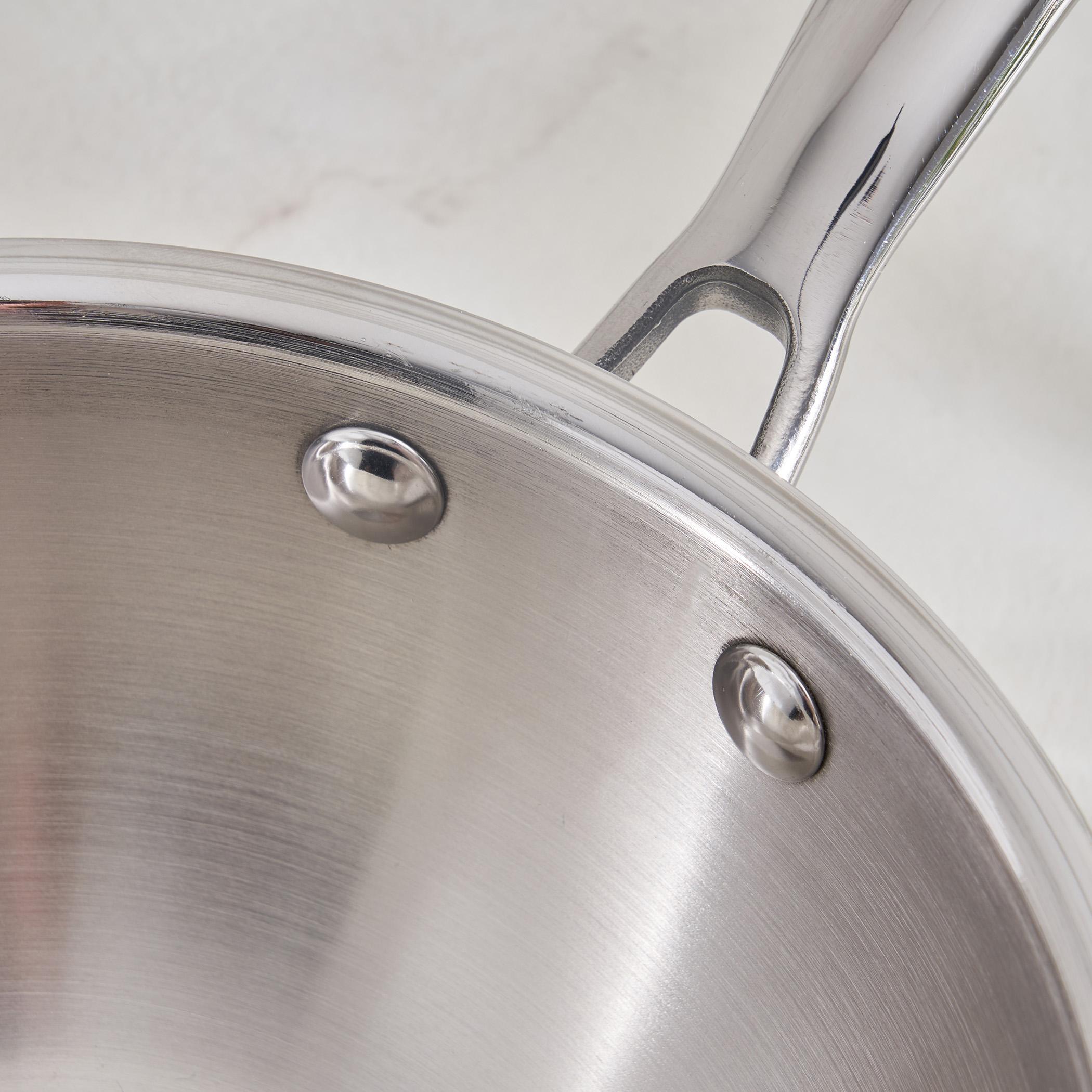 Valeria Carin Tri-Ply Stainless Steel Induction Compatible Mini Wok - 1.3L in Silver
