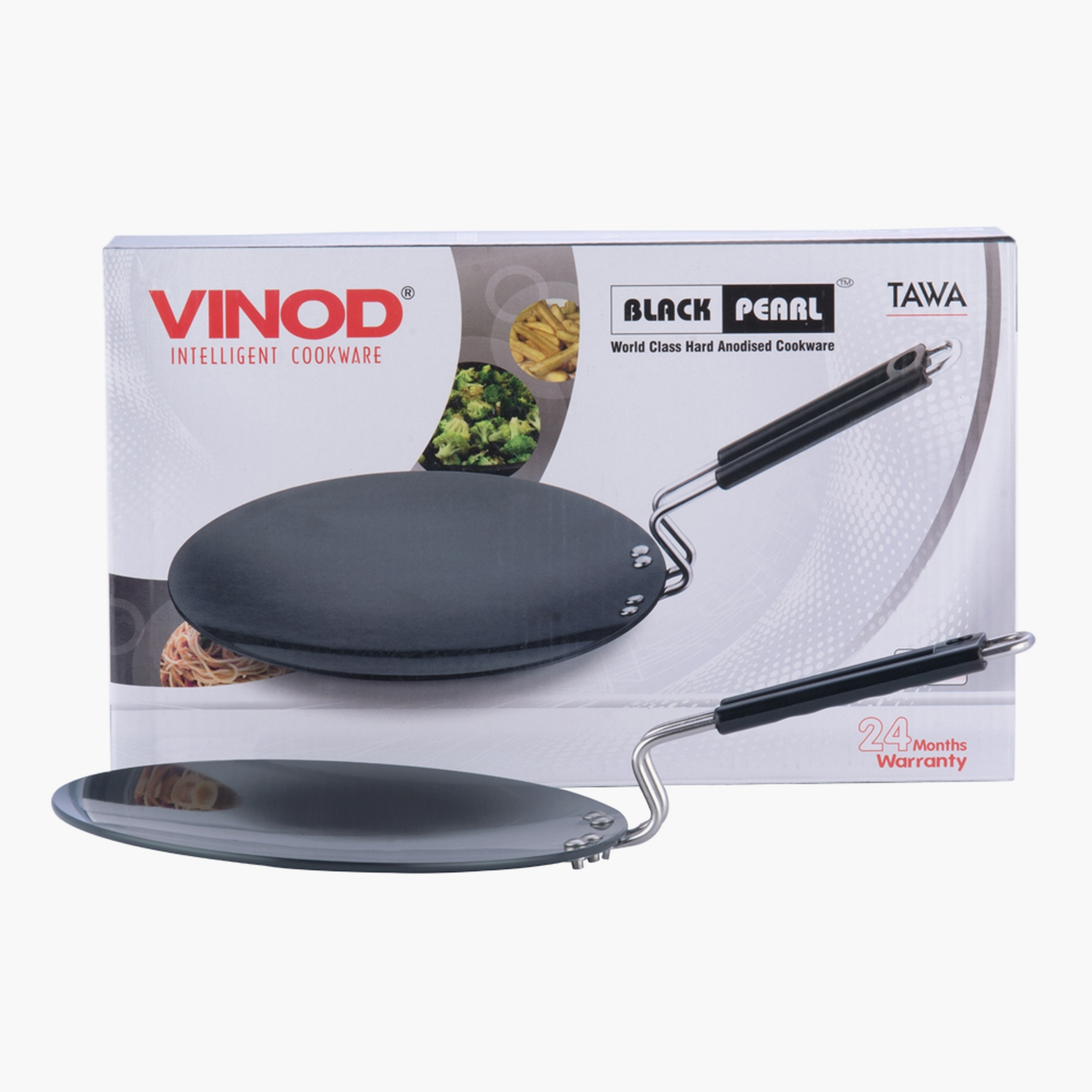 VINOD Aluminium Hard Anodized Roti Tawa - 26.5cm in Black