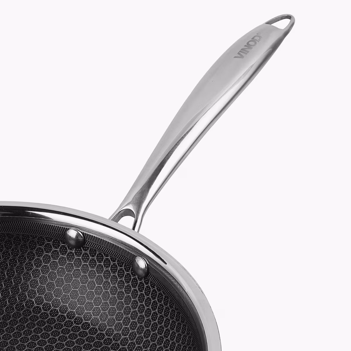 VINOD Platinum Triply Stainless Steel SAS Pro Fry Pan - 20 cm in Silver