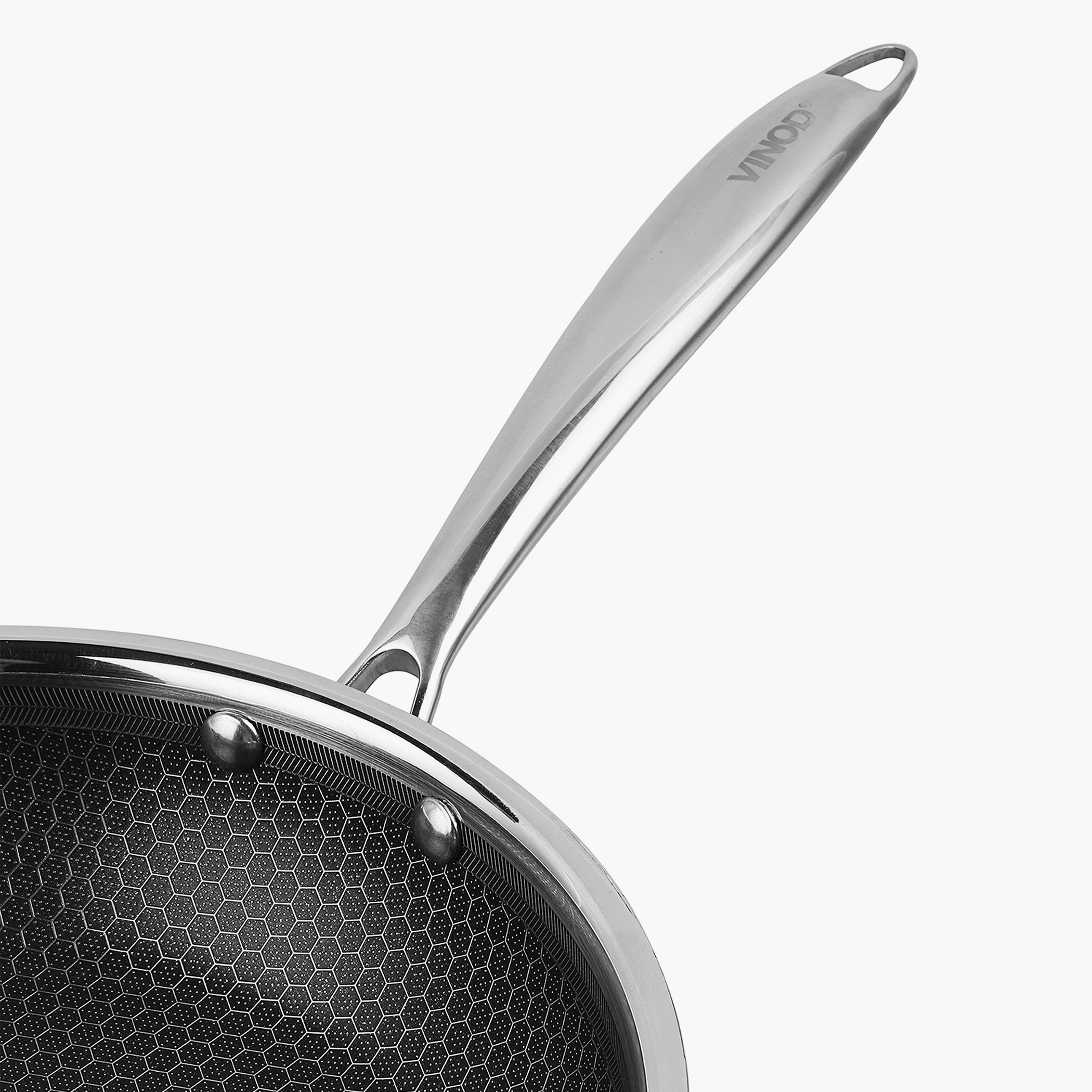 VINOD Platinum Triply Stainless Steel SAS Pro Fry Pan - 20 cm in Silver