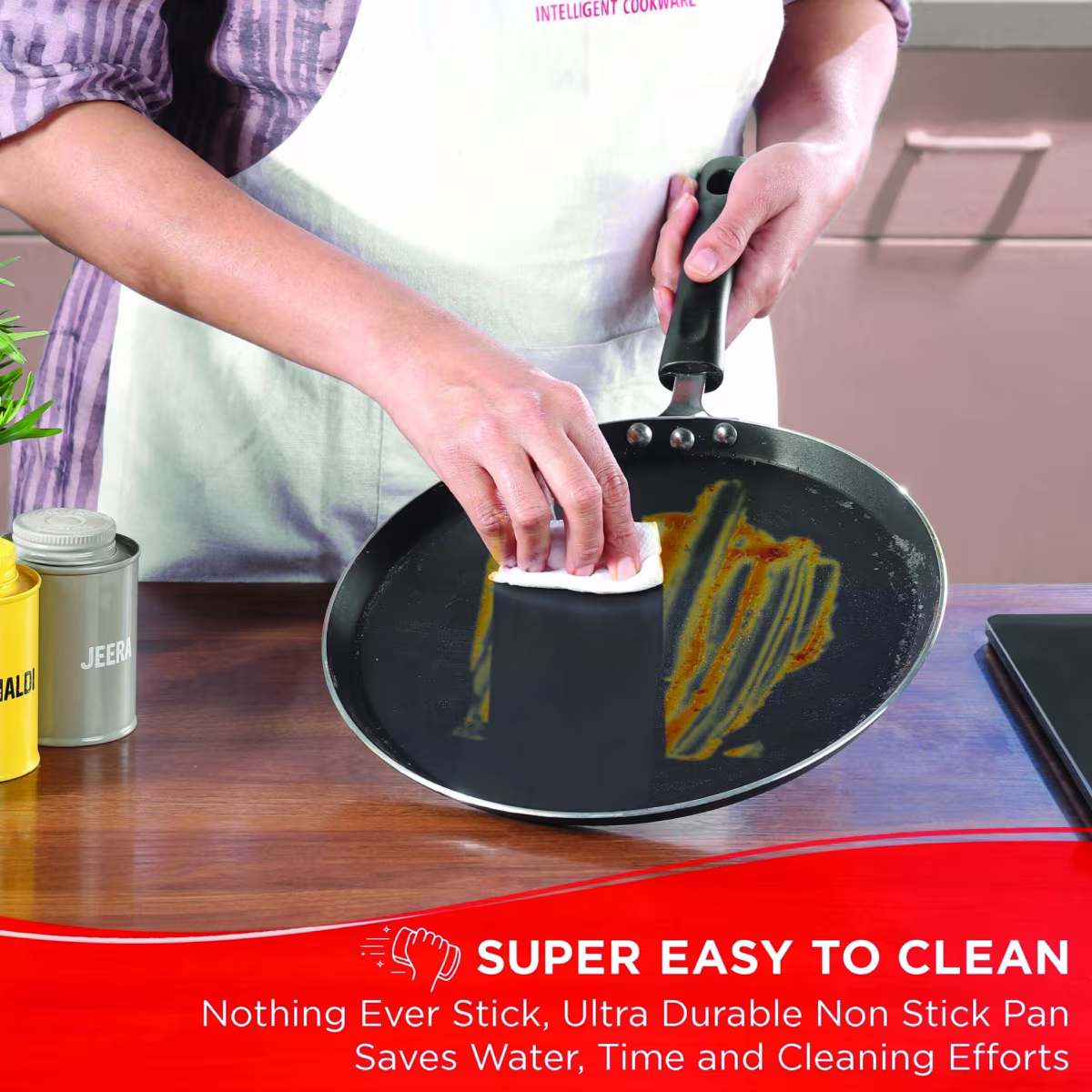 VINOD Zest Aluminium Non-Stick 5mm Thickness Dosa Tawa - 28cm in Grey