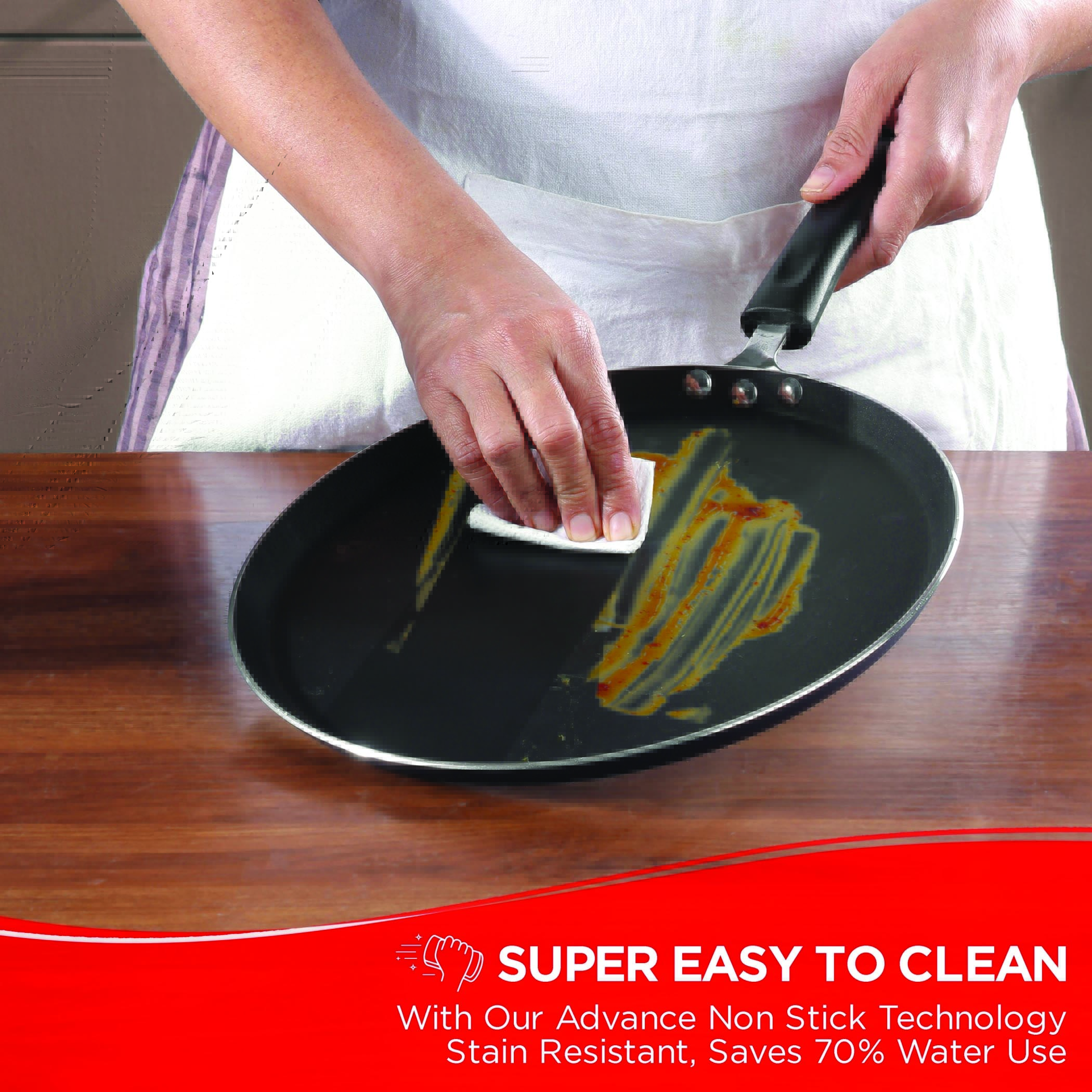 VINOD Zest Aluminium Non-Stick 3mm Thickness Dosa Tawa - 30cm in Blue