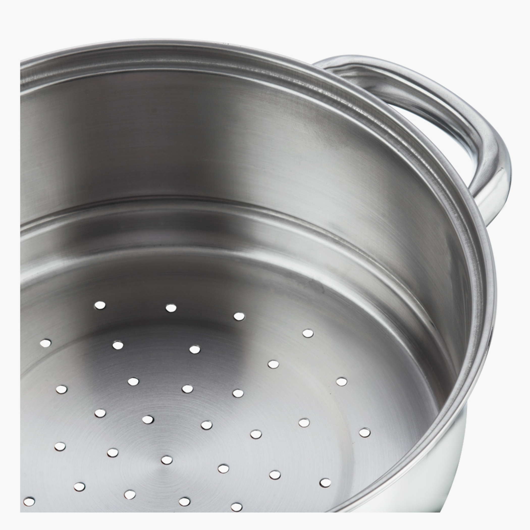VINOD Stainless Steel 3 Tier Steamer with Glass Lid - 18cm in Silver