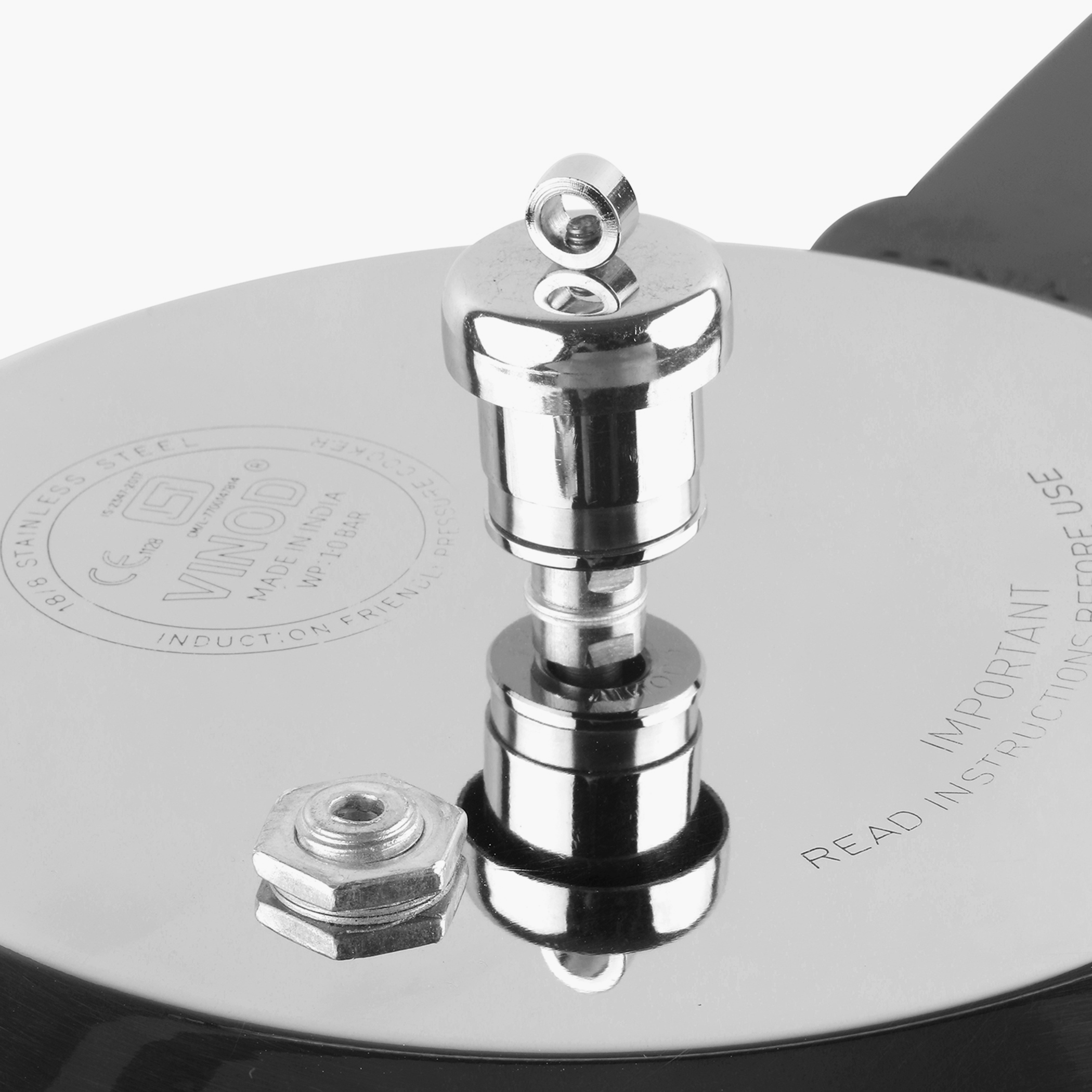 VINOD Set of 2 18/8 Stainless Steel Pressure Cooker 5L and Junior Pan Cooker 3.5L with Common Lid in Silver