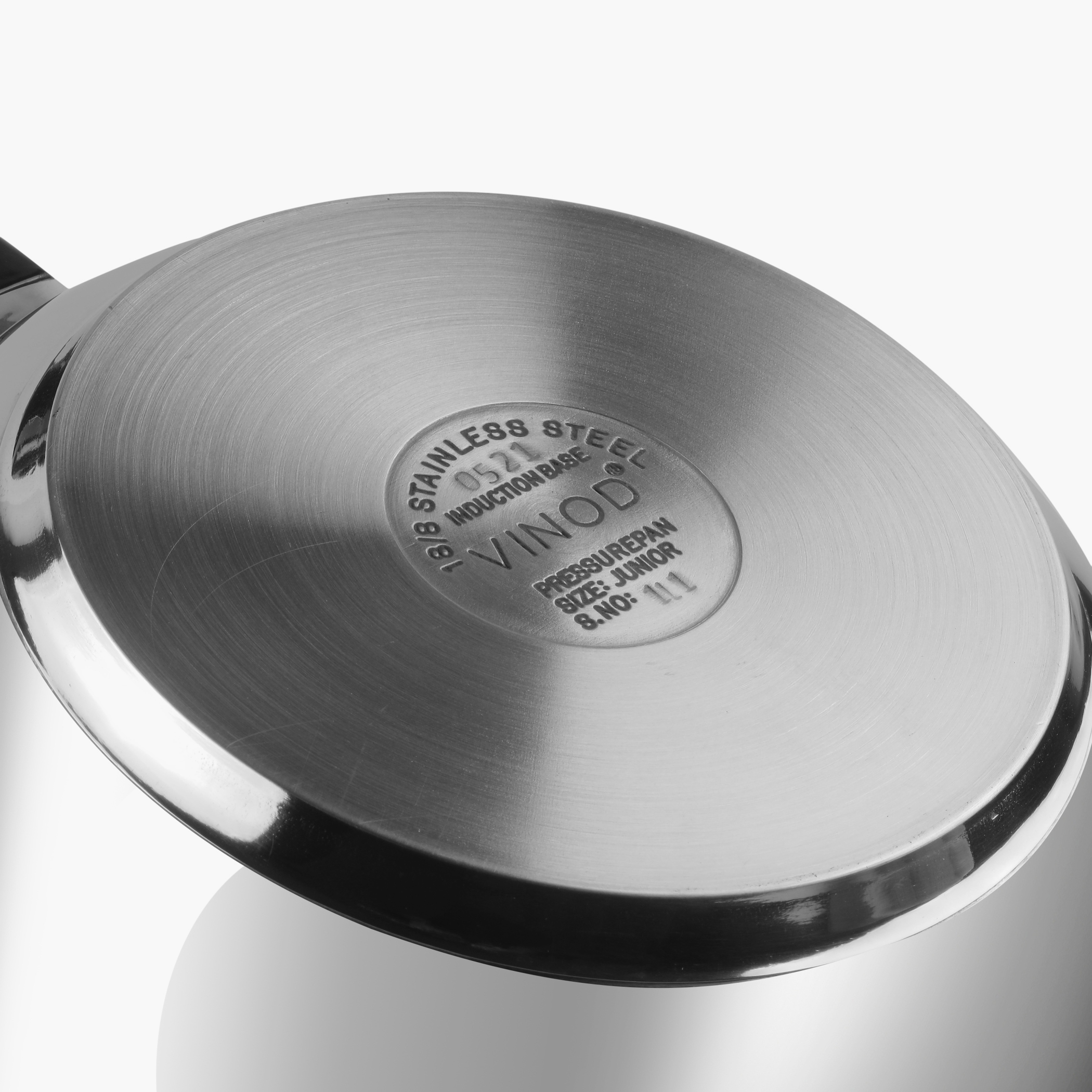 VINOD Set of 2 18/8 Stainless Steel Pressure Cooker 3L and Mini Pan Cooker 2L with Common Lid in Silver