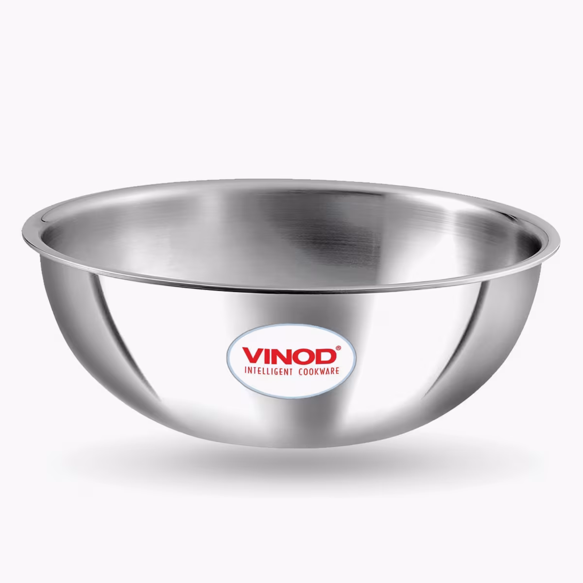 VINOD Platinum Triply Stainless Steel Deep Tasla - 24cm, 3.3L in Silver