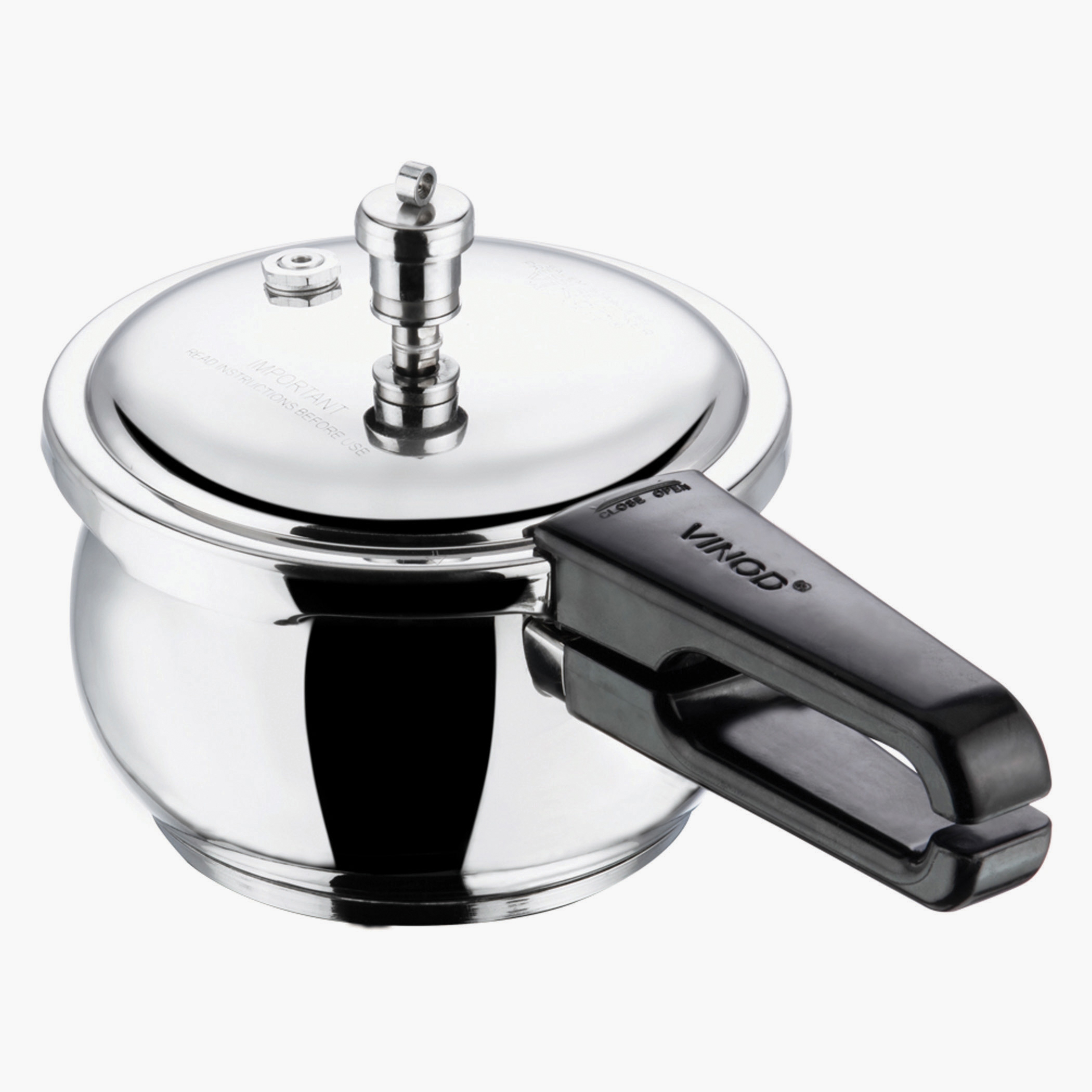 VINOD Splendid Plus 18/8 Stainless Steel Handi Pressure Cooker with Extra Glass Lid - 2.5L in Silver