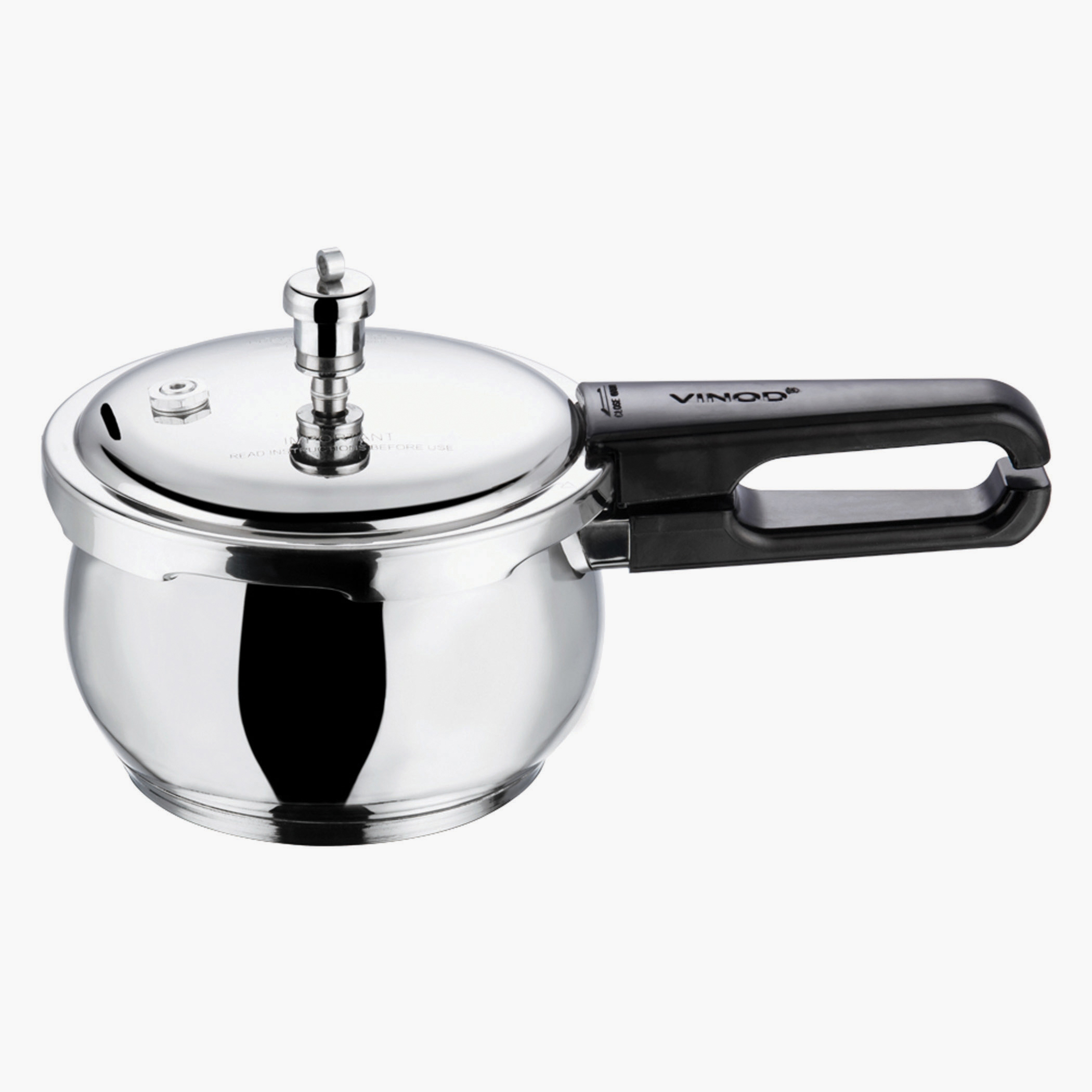 VINOD Splendid Plus 18/8 Stainless Steel Handi Pressure Cooker with Extra Glass Lid - 2.5L in Silver