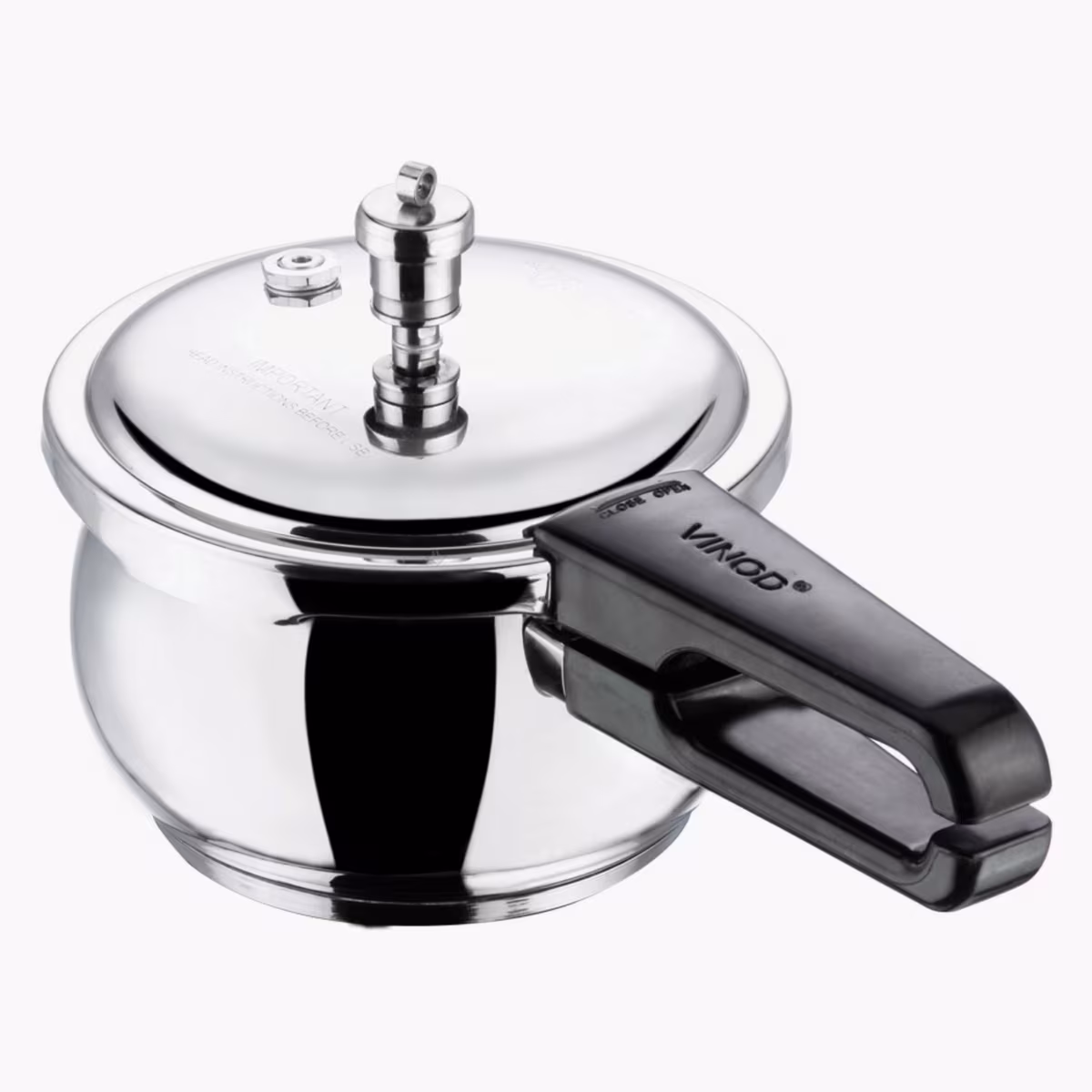 VINOD Splendid Plus 18/8 Stainless Steel Handi Pressure Cooker with Extra Glass Lid - 3.5L in Silver