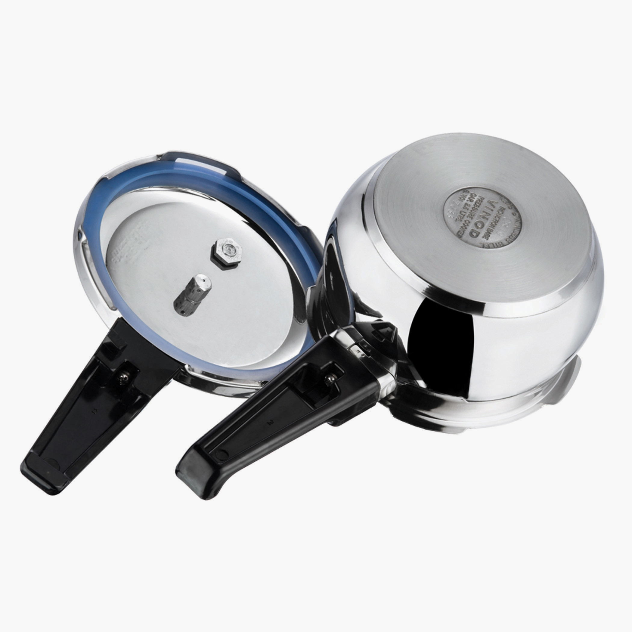 VINOD Splendid Plus 18/8 Stainless Steel Handi Pressure Cooker with Extra Glass Lid - 3.5L in Silver