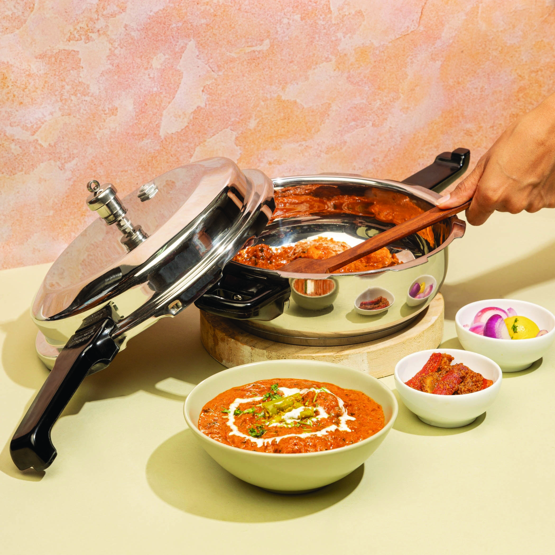 VINOD Mini 18/8 Stainless Steel Pan Pressure Cooker - 2L in Silver