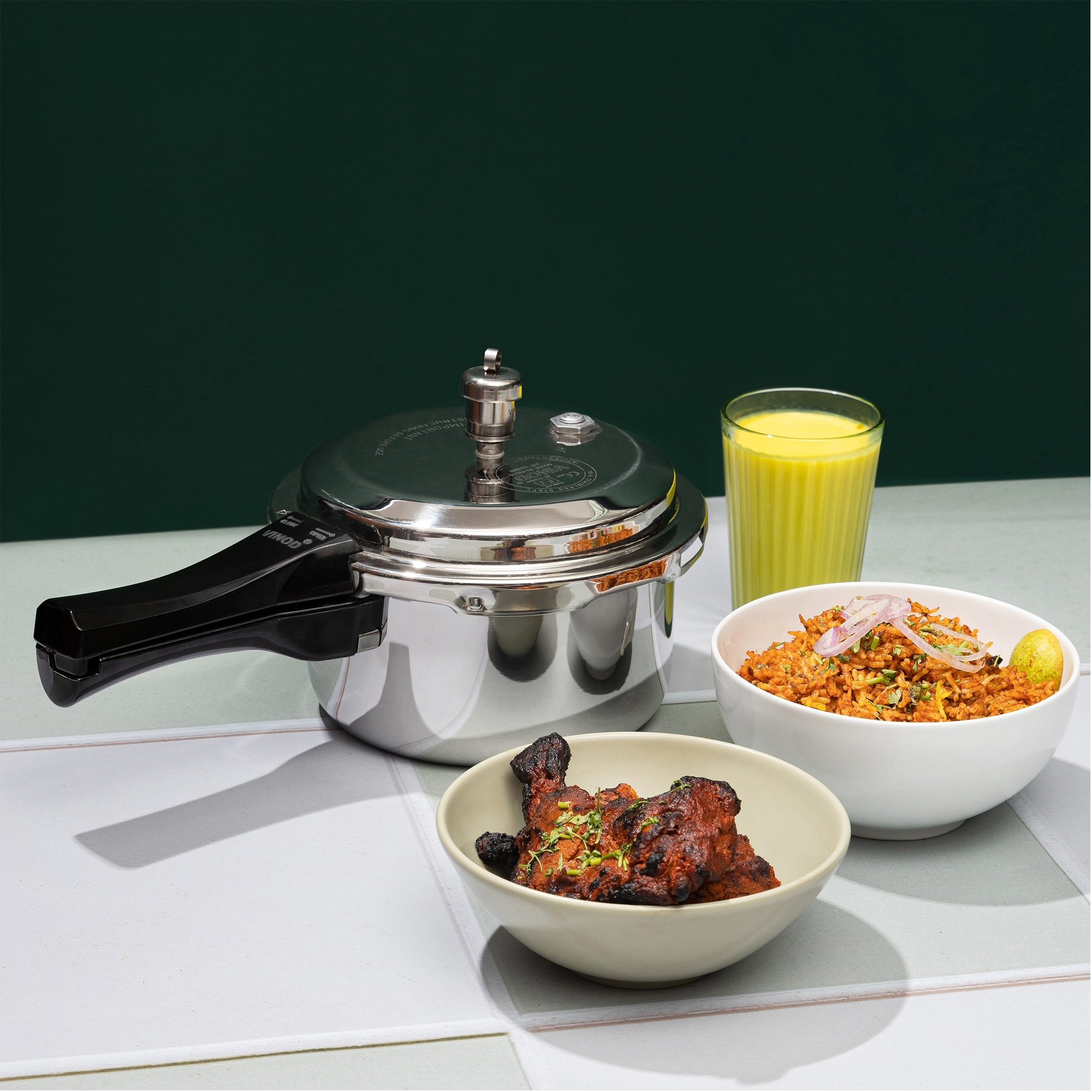 VINOD Platinum Triply Stainless Steel Pressure Cooker - 2L in Silver