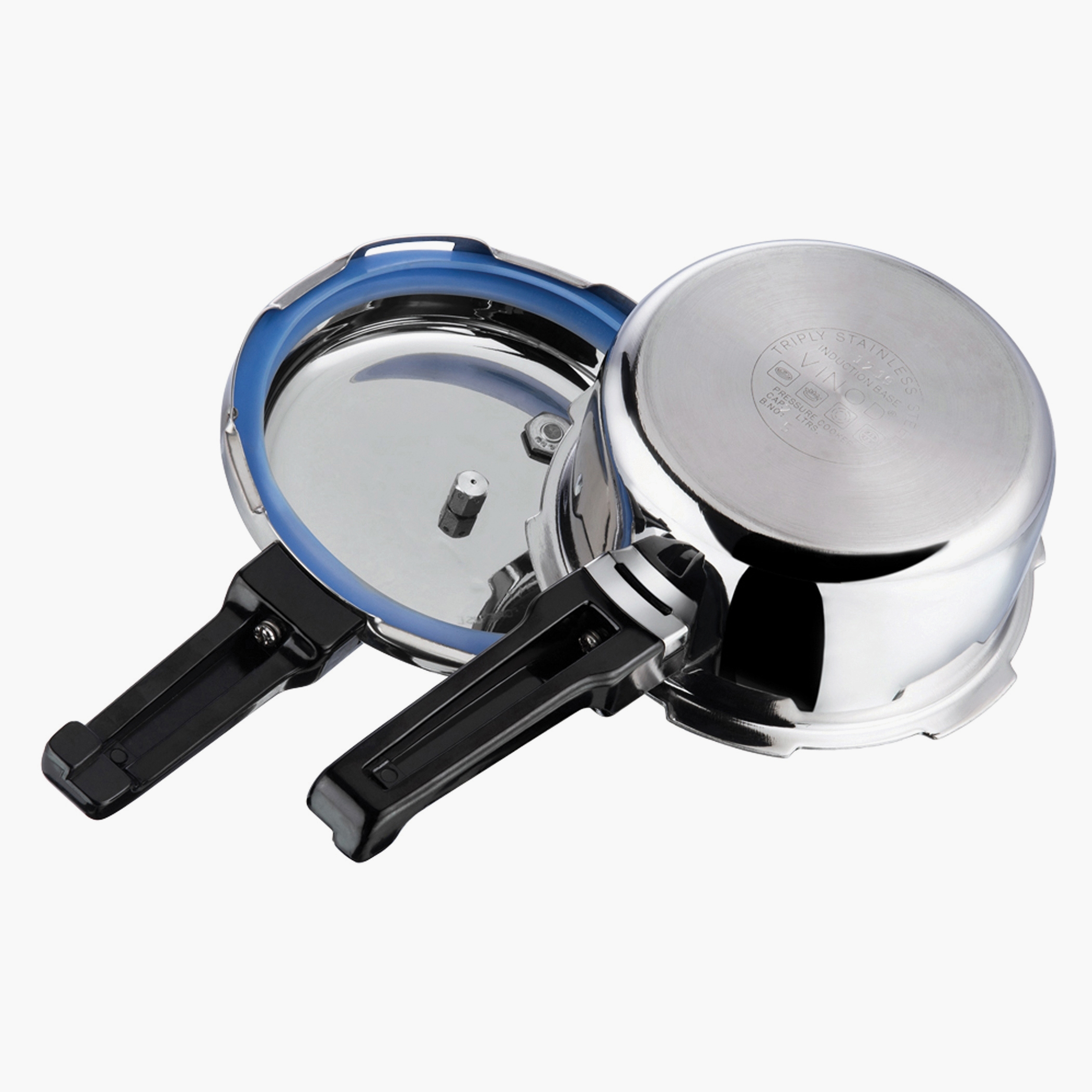 VINOD Platinum Triply Stainless Steel Pressure Cooker - 2L in Silver