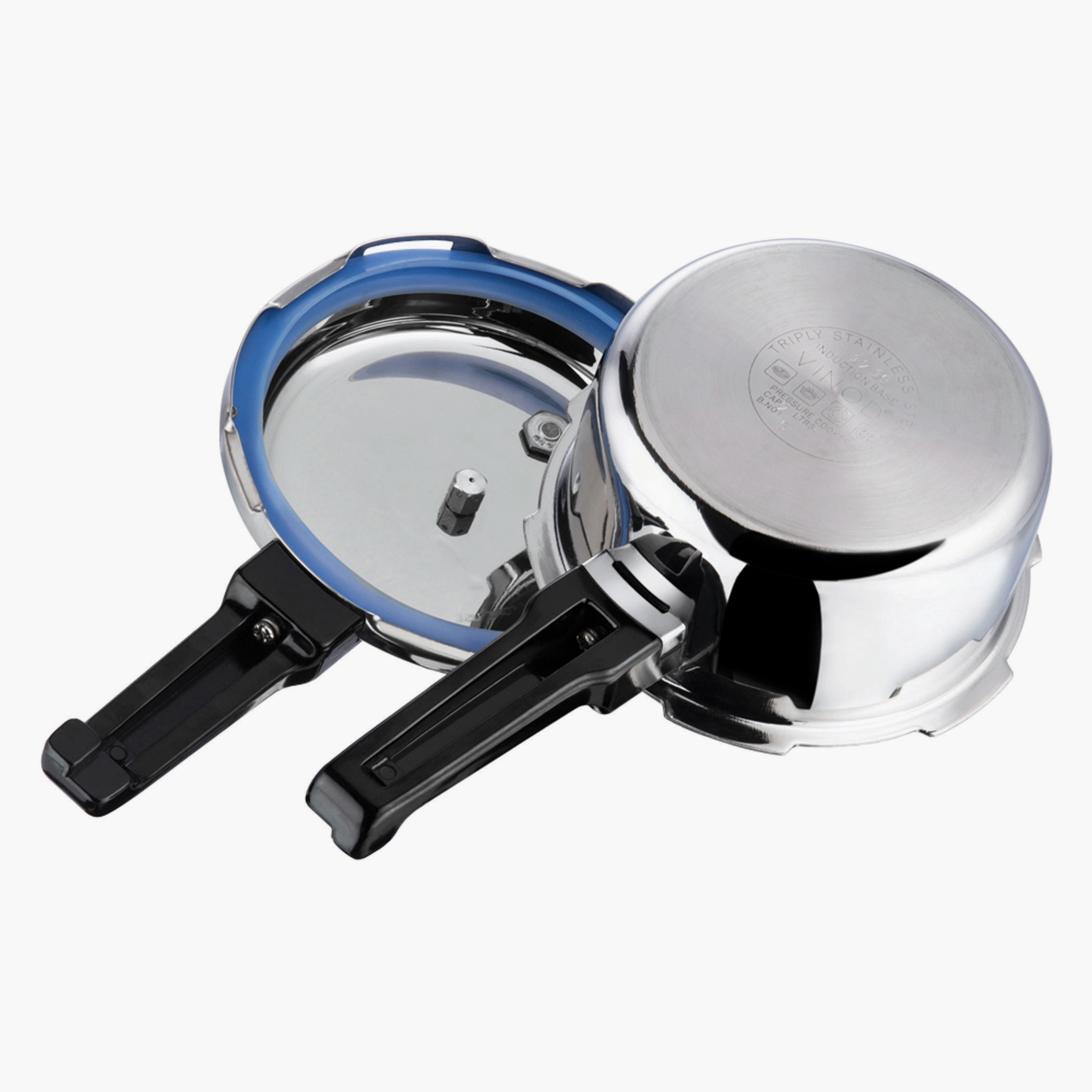 VINOD Platinum Triply Stainless Steel Pressure Cooker - 5L in Silver