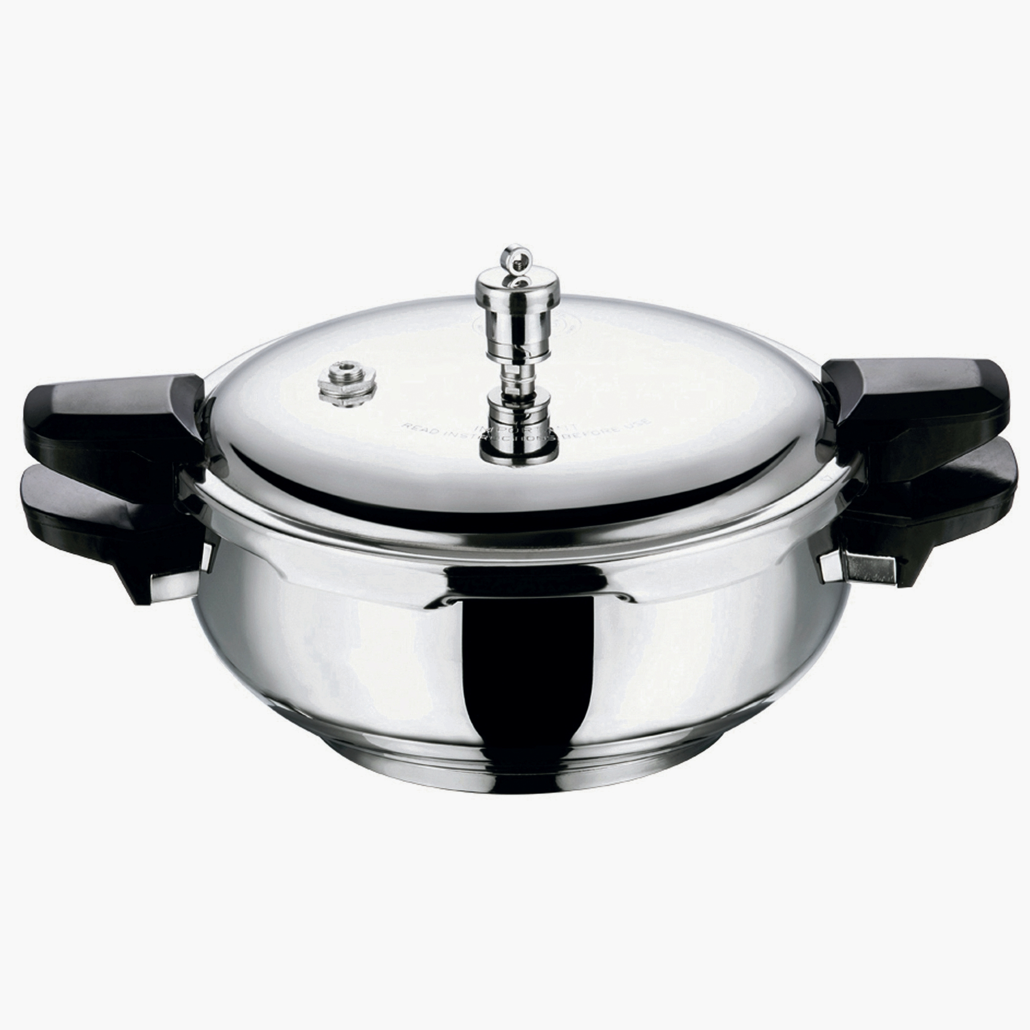 VINOD Magic 18/8 Stainless Steel Pressure Cooker with 3 Lids - 3.5L in Silver