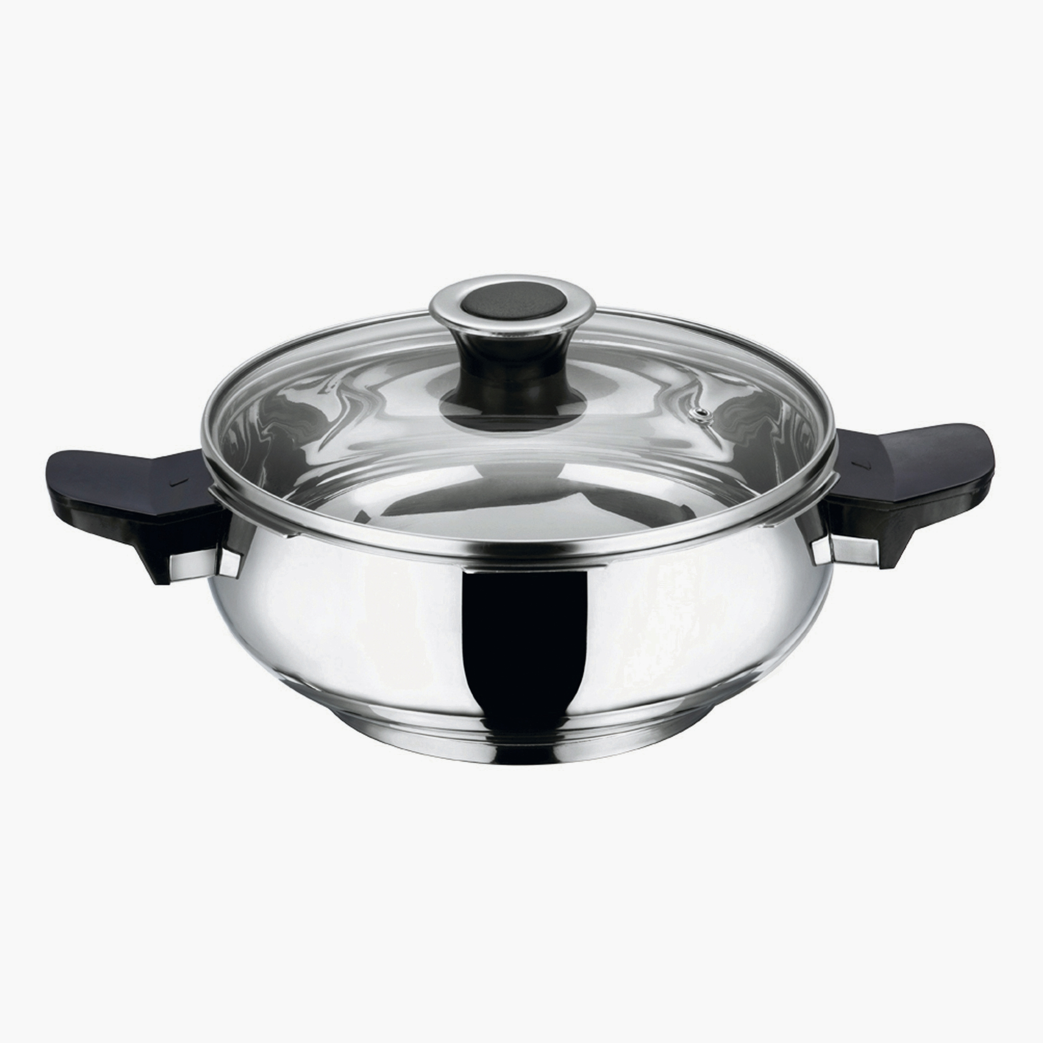 VINOD Magic 18/8 Stainless Steel Pressure Cooker with 3 Lids - 3.5L in Silver
