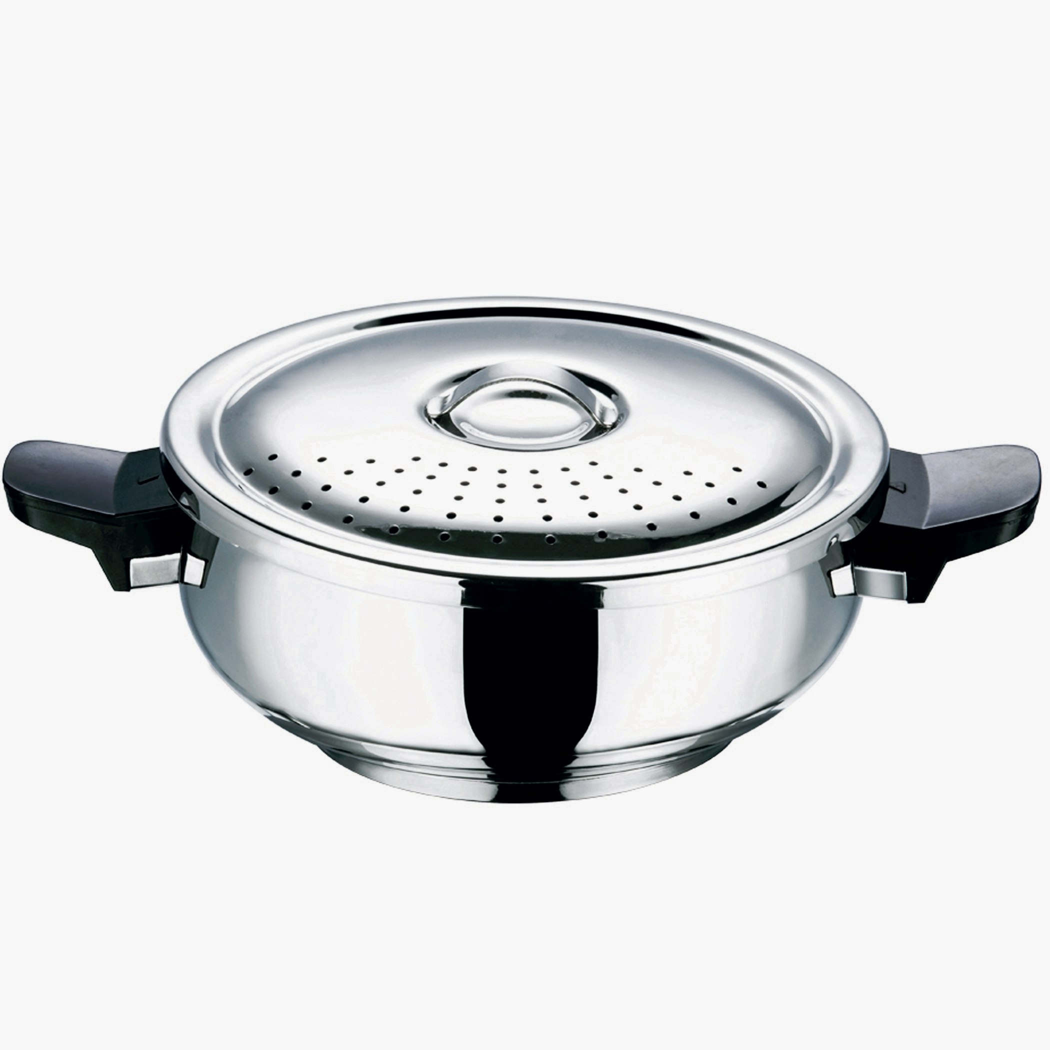 VINOD Magic 18/8 Stainless Steel Pressure Cooker with 3 Lids - 3.5L in Silver