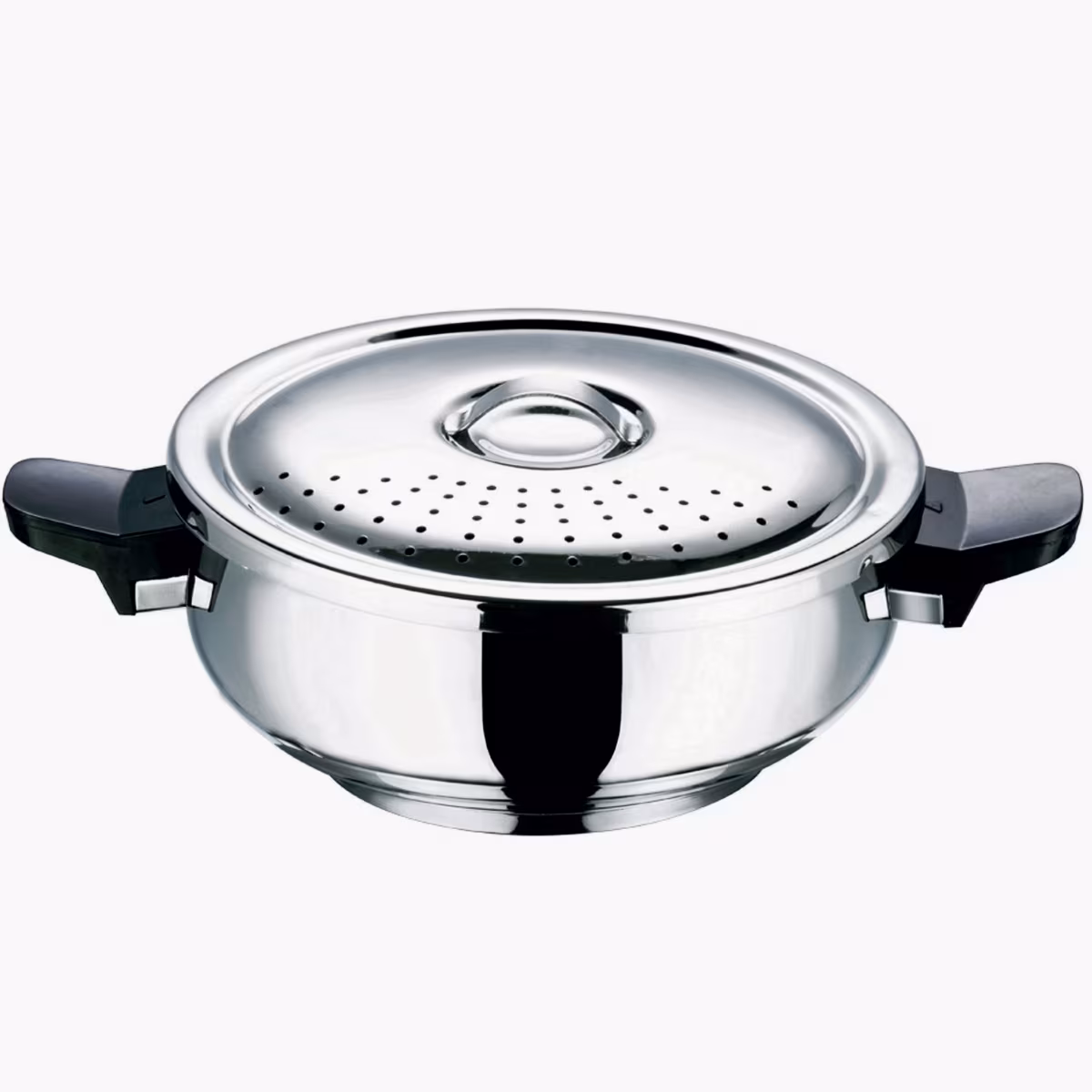 VINOD Magic 18/8 Stainless Steel Pressure Cooker with 3 Lids - 5.5L in Silver