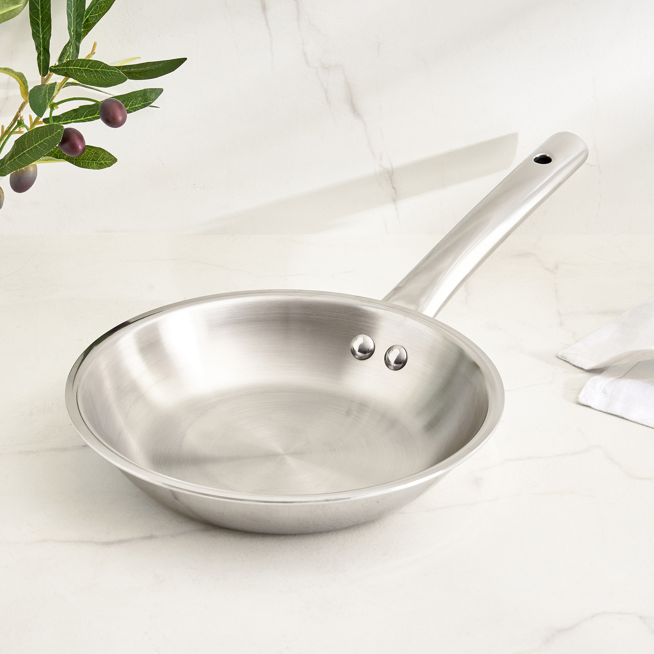 Valeria Carin Tri-Ply Stainless Steel Induction Compatible Frying Pan - 1L in Silver