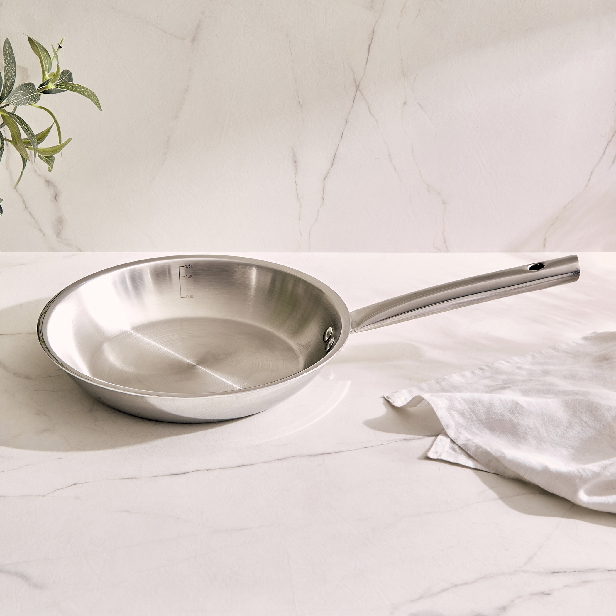 Valeria Carin Tri-Ply Stainless Steel Induction Compatible Fry Pan - 1.6L in Silver